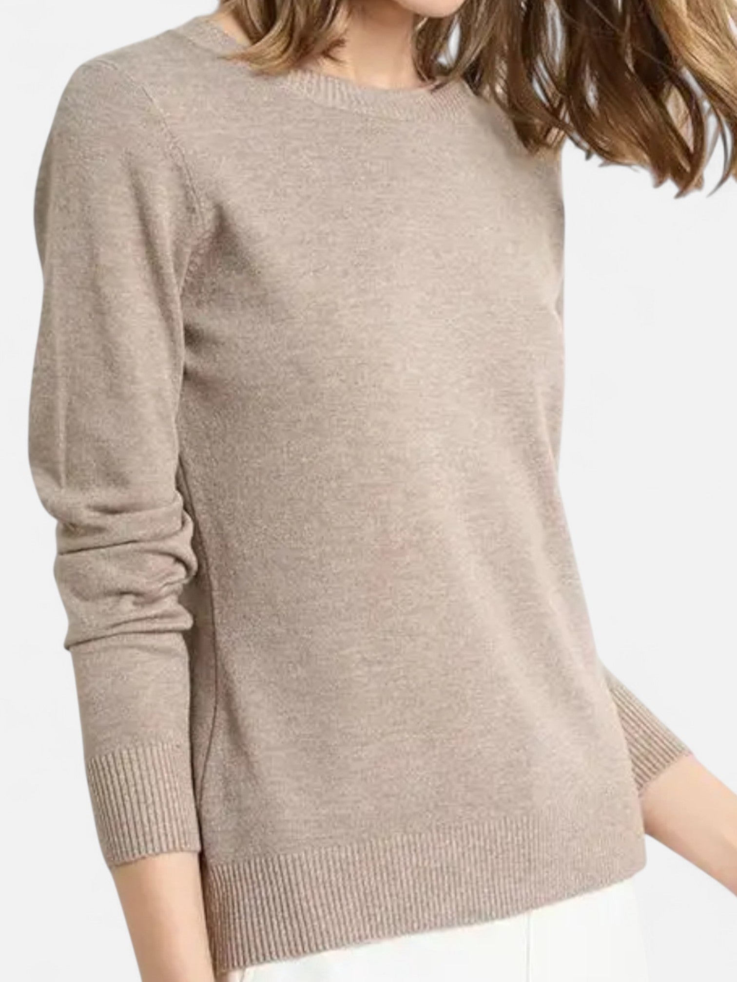 Maisonancien | Damski Sweter z Wełny Merino – O-Neck Pullover