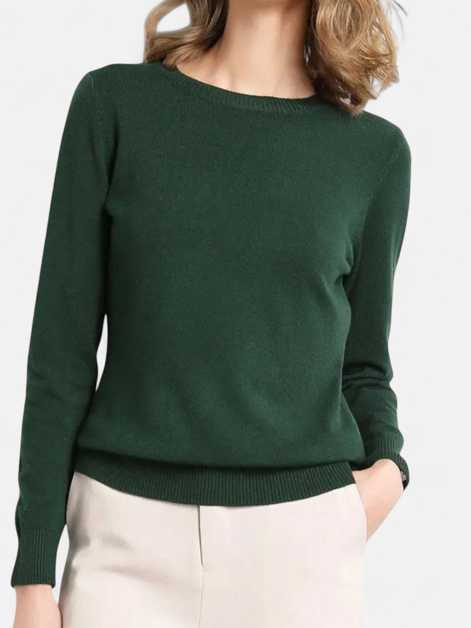 Maisonancien | Damski Sweter z Wełny Merino – O-Neck Pullover