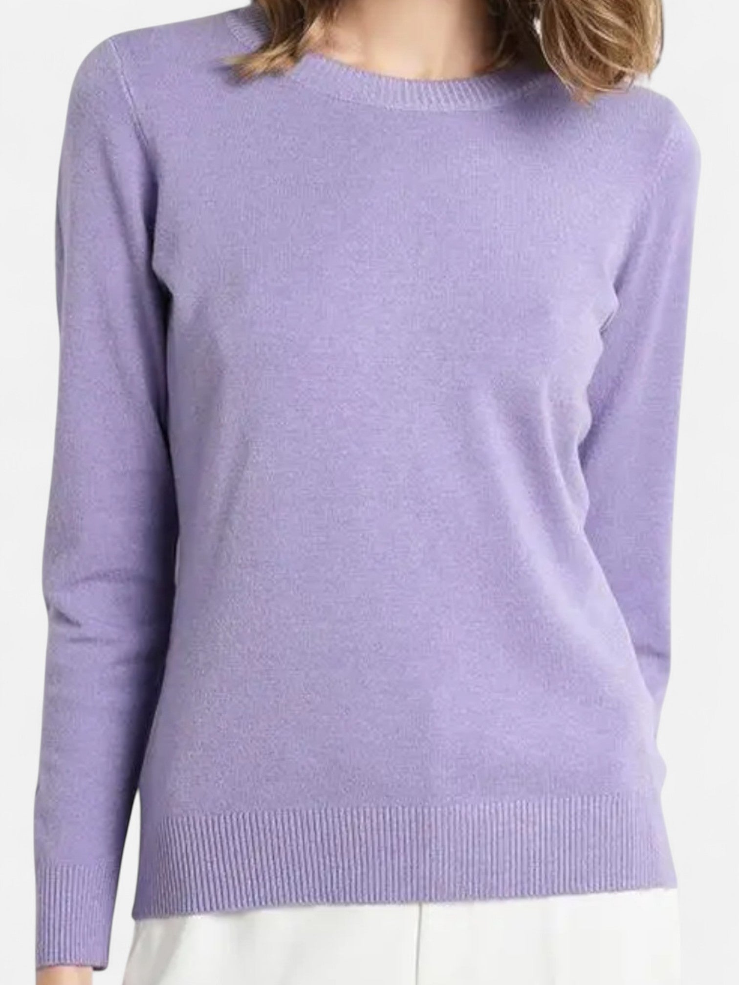 Maisonancien | Damski Sweter z Wełny Merino – O-Neck Pullover