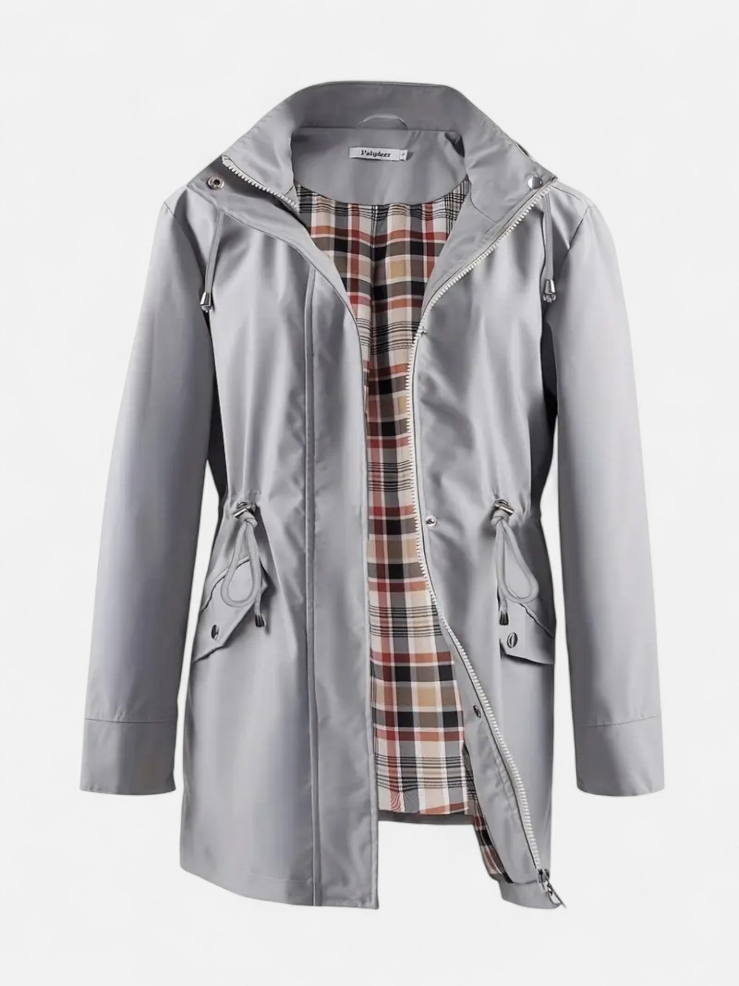 Maisonancien | Damski Płaszcz z Kapturem – Casual z Troczkiem w Pasie