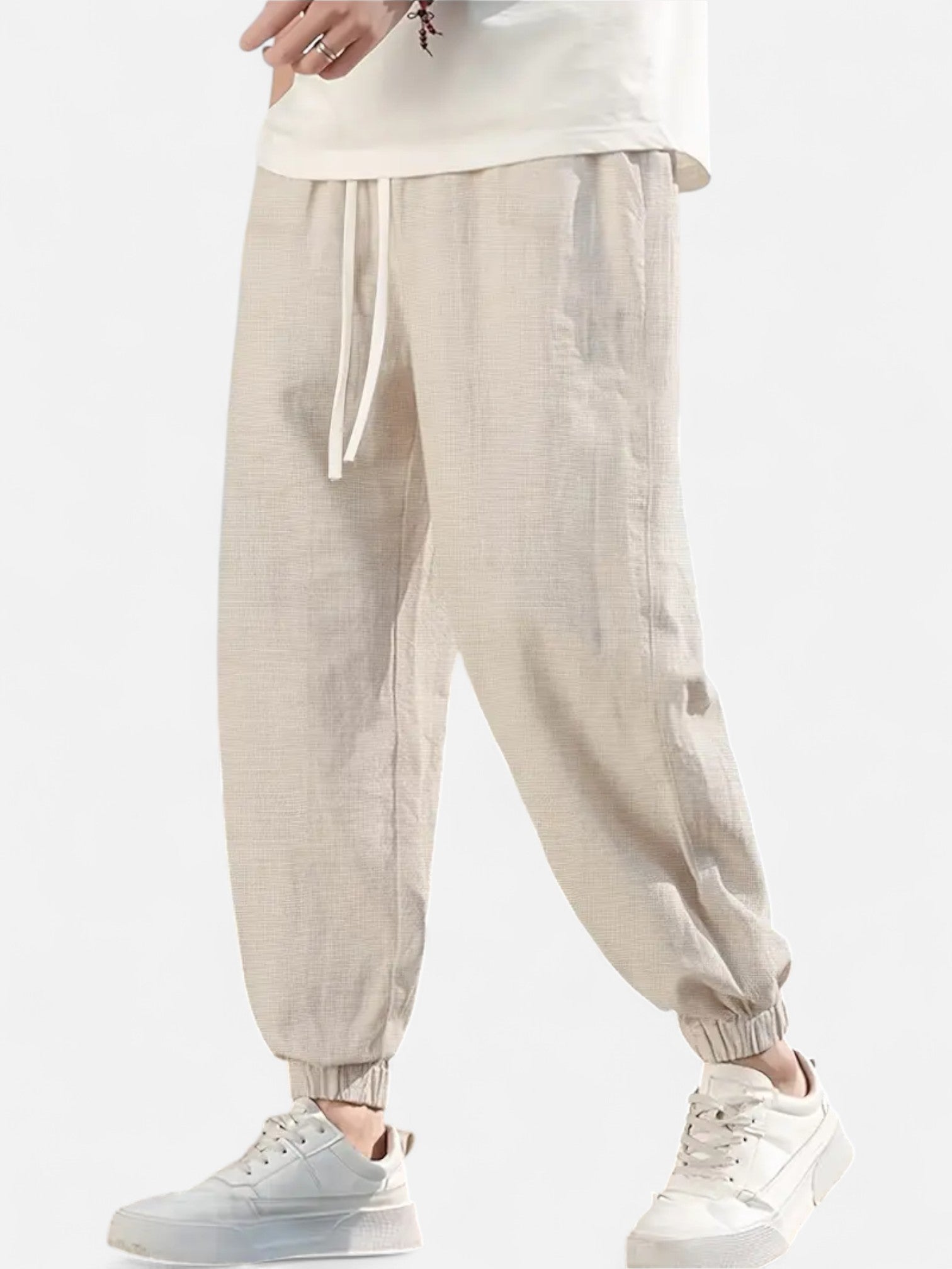 Maisonancien | Męskie Lniane Joggersy – Casual Komfort Całoroczny