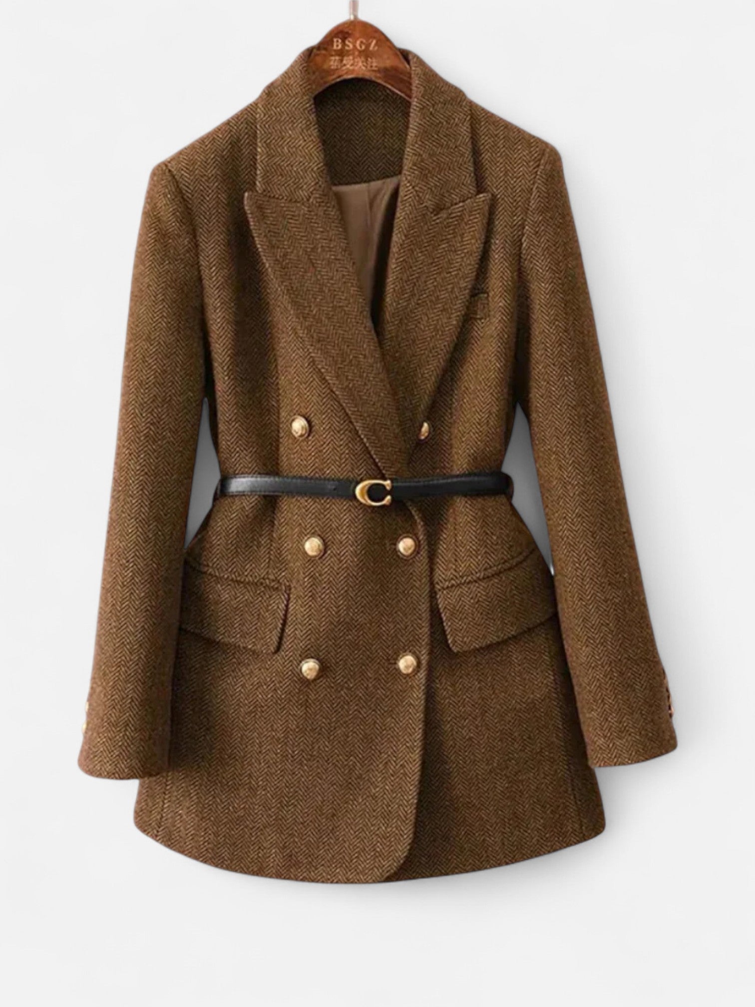 Maisonancien | Damska Dwurzędowa Marynarka z Tweedu – Klasa i Styl