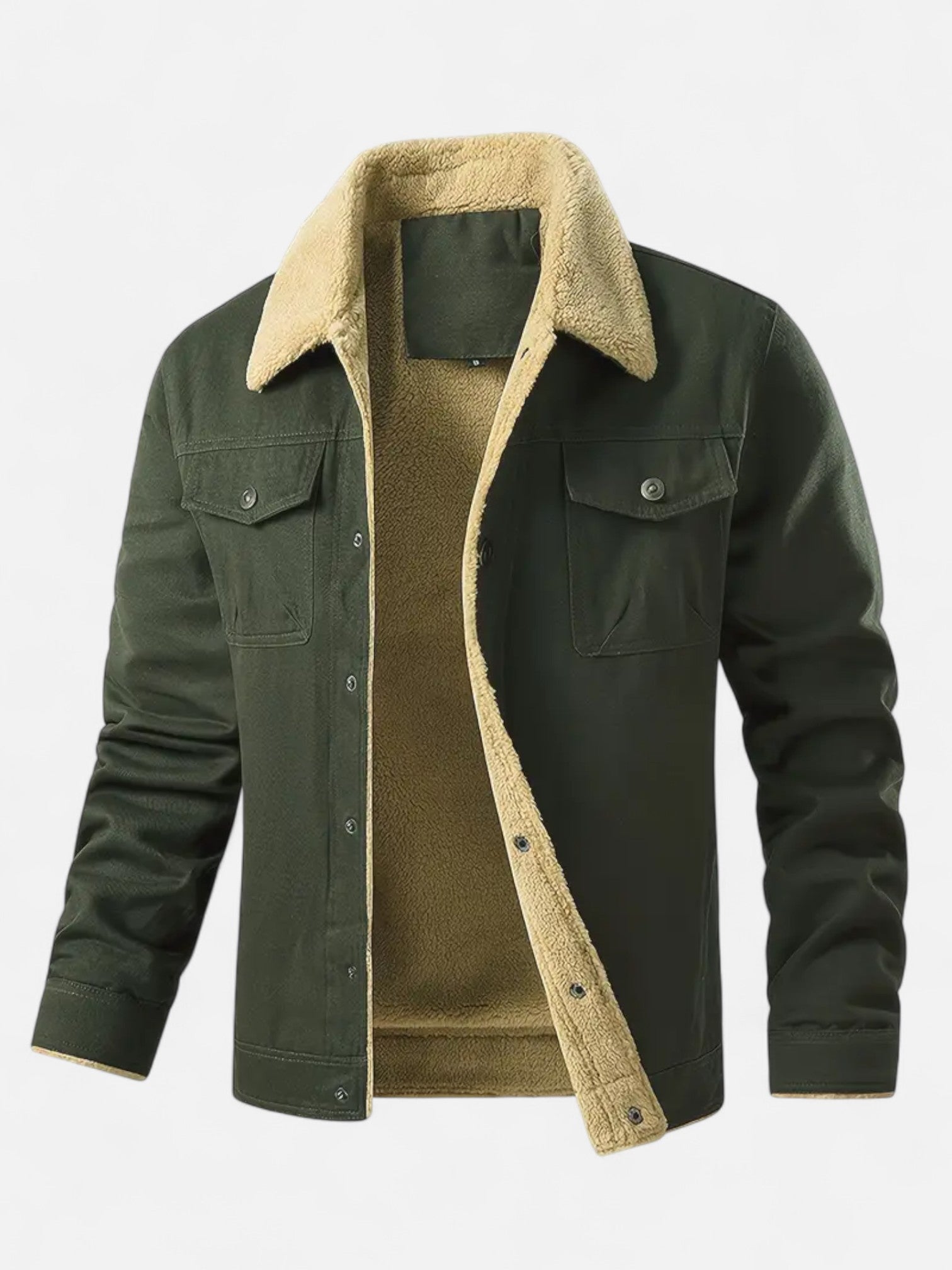Maisonancien | Męska Kurtka Polarowa – Casual z Kieszeniami i Guzikami