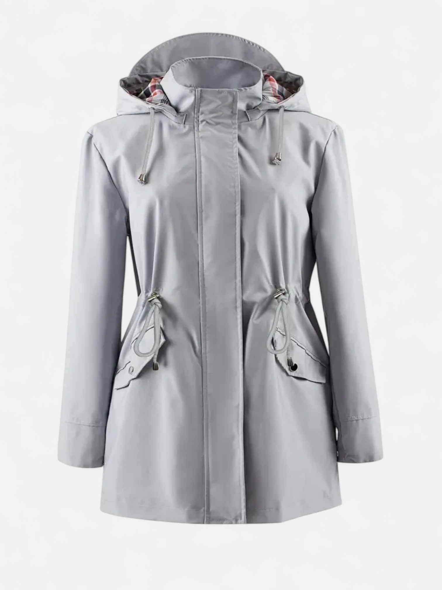 Maisonancien | Damski Płaszcz z Kapturem – Casual z Troczkiem w Pasie