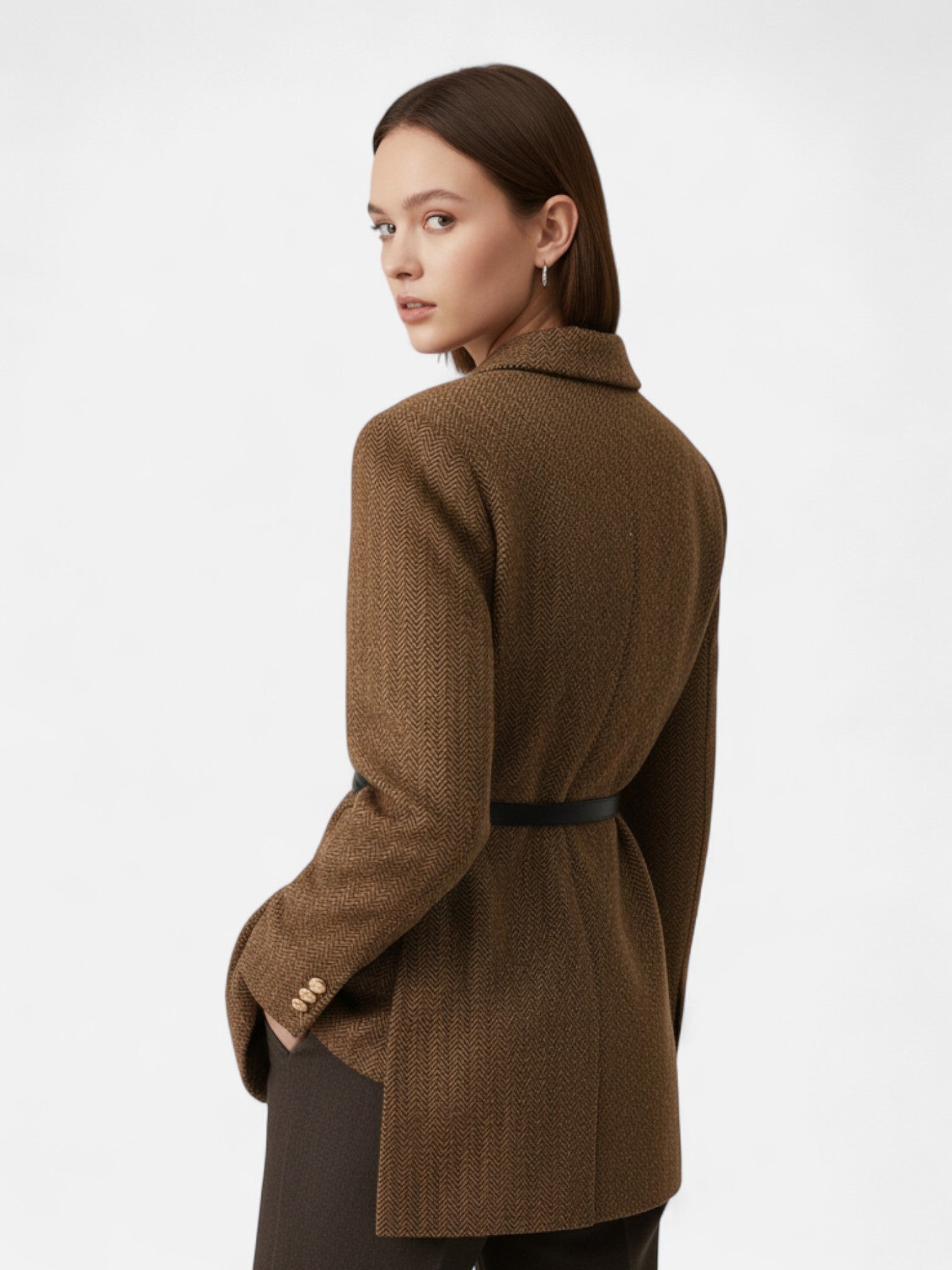 Maisonancien | Damska Dwurzędowa Marynarka z Tweedu – Klasa i Styl