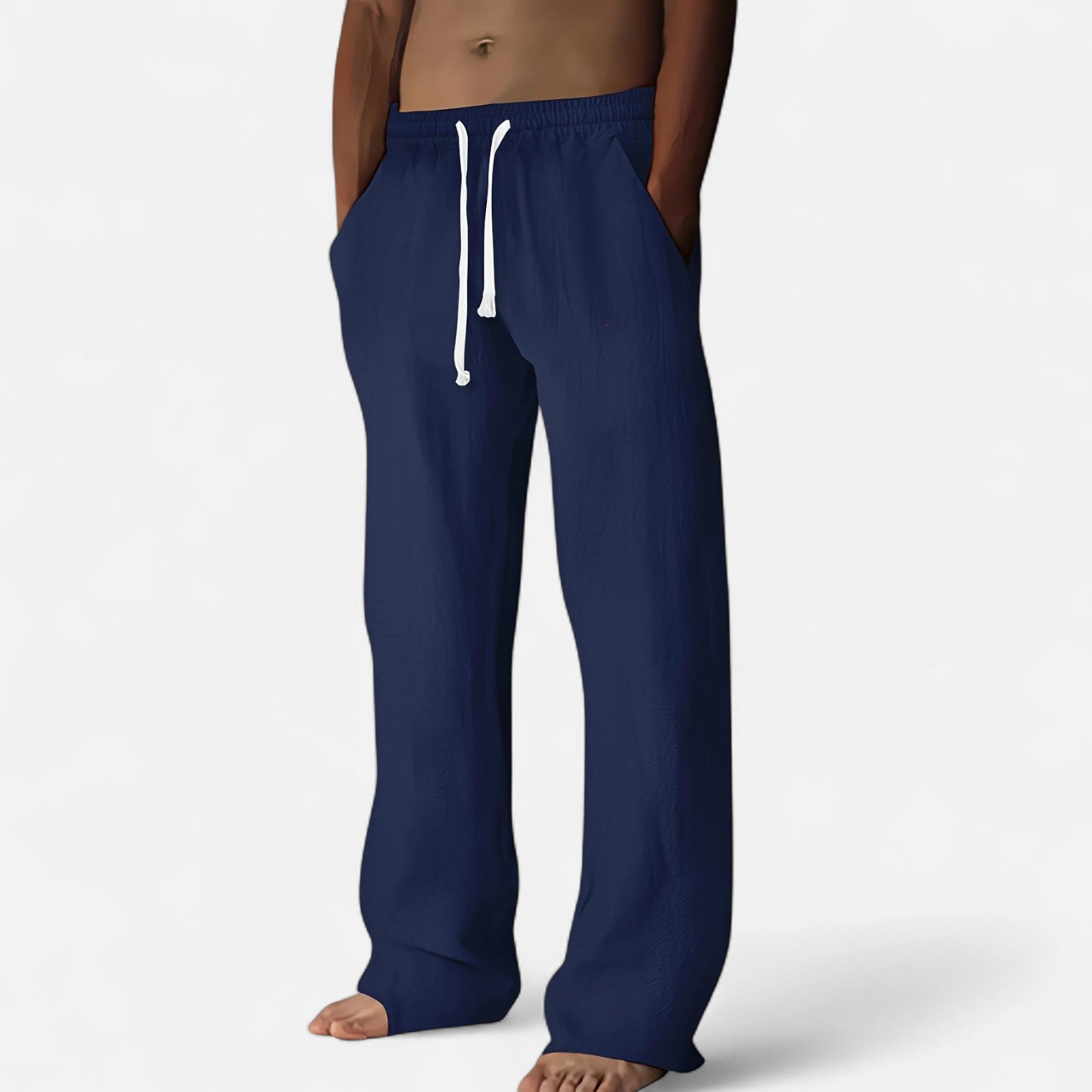 Maisonancien | Męskie spodnie lin & coton – nadmorski minimalizm