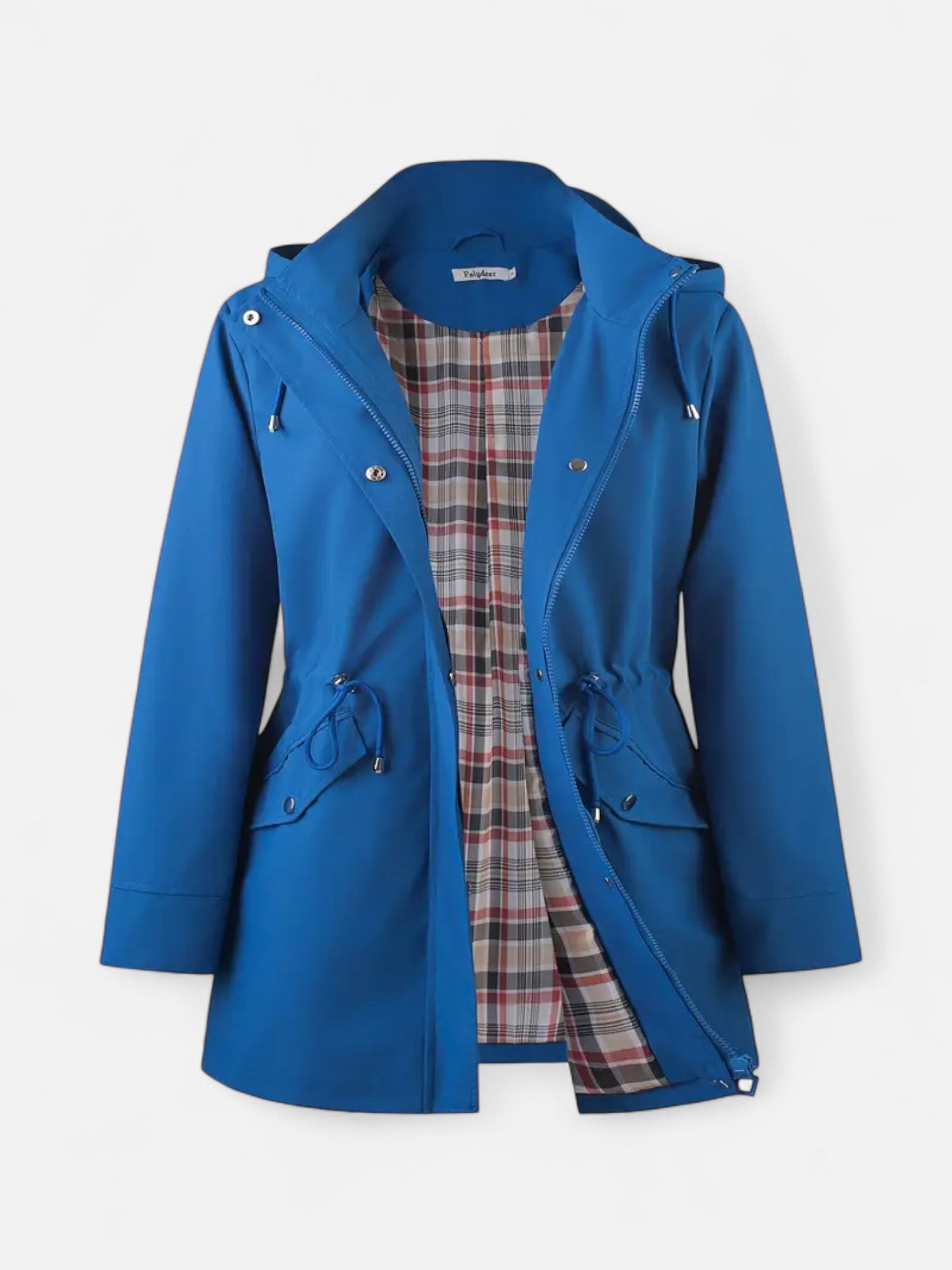 Maisonancien | Damski Płaszcz z Kapturem – Casual z Troczkiem w Pasie