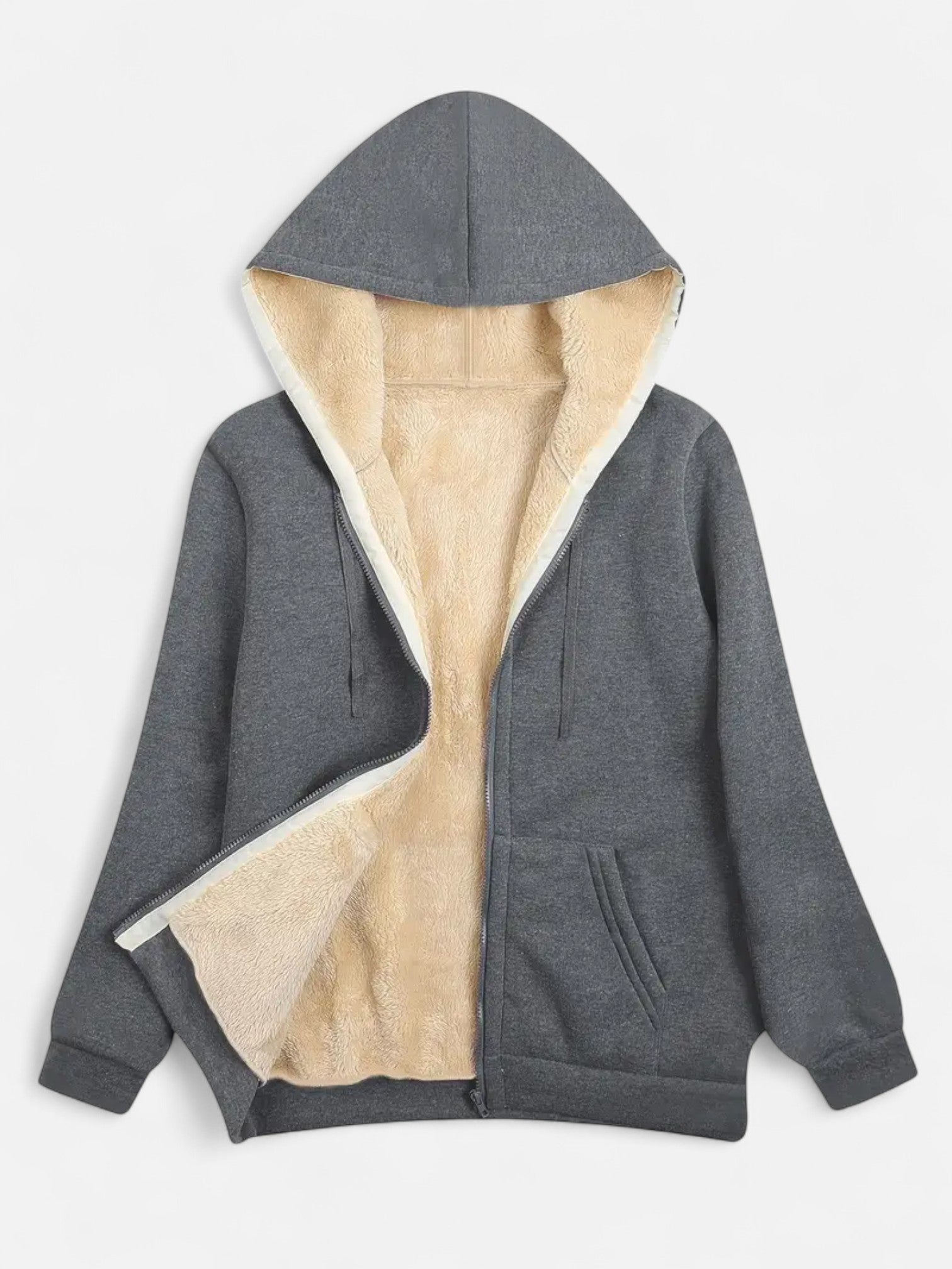 Maisonancien | Damska Kurtka Zimowa Oversize – Futerkowe Podszycie i Kaptur