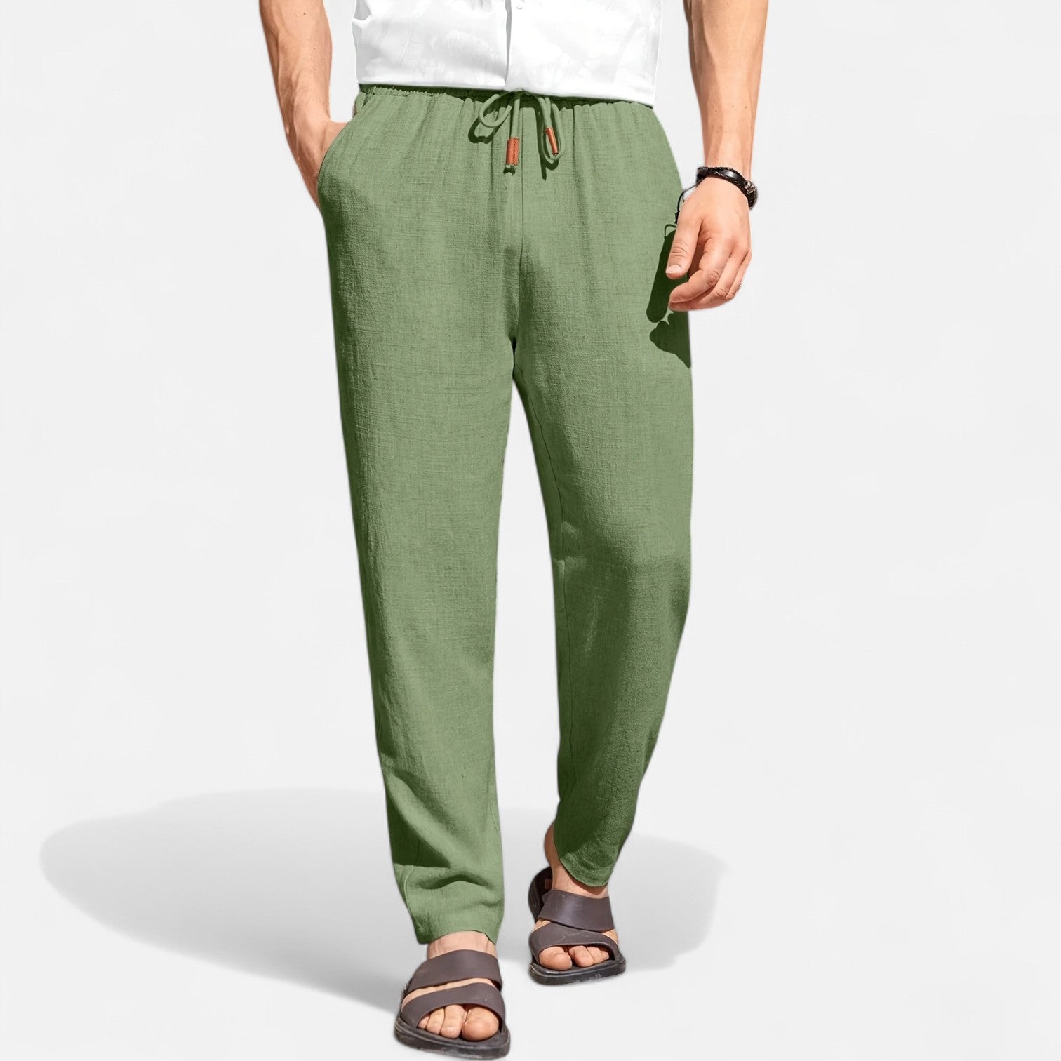 Maisonancien | Męskie spodnie letnie – styl angielski z luzem