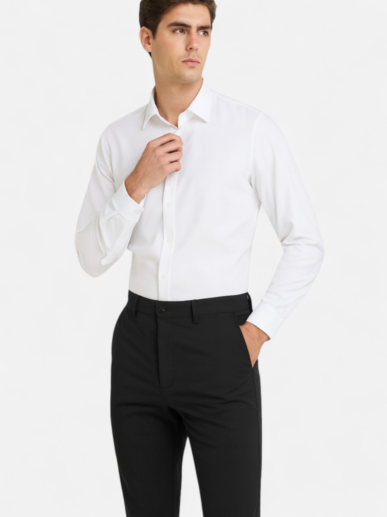 Maisonancien | Męskie Spodnie Slim-Fit – Beżowa Elegancja Całoroczna