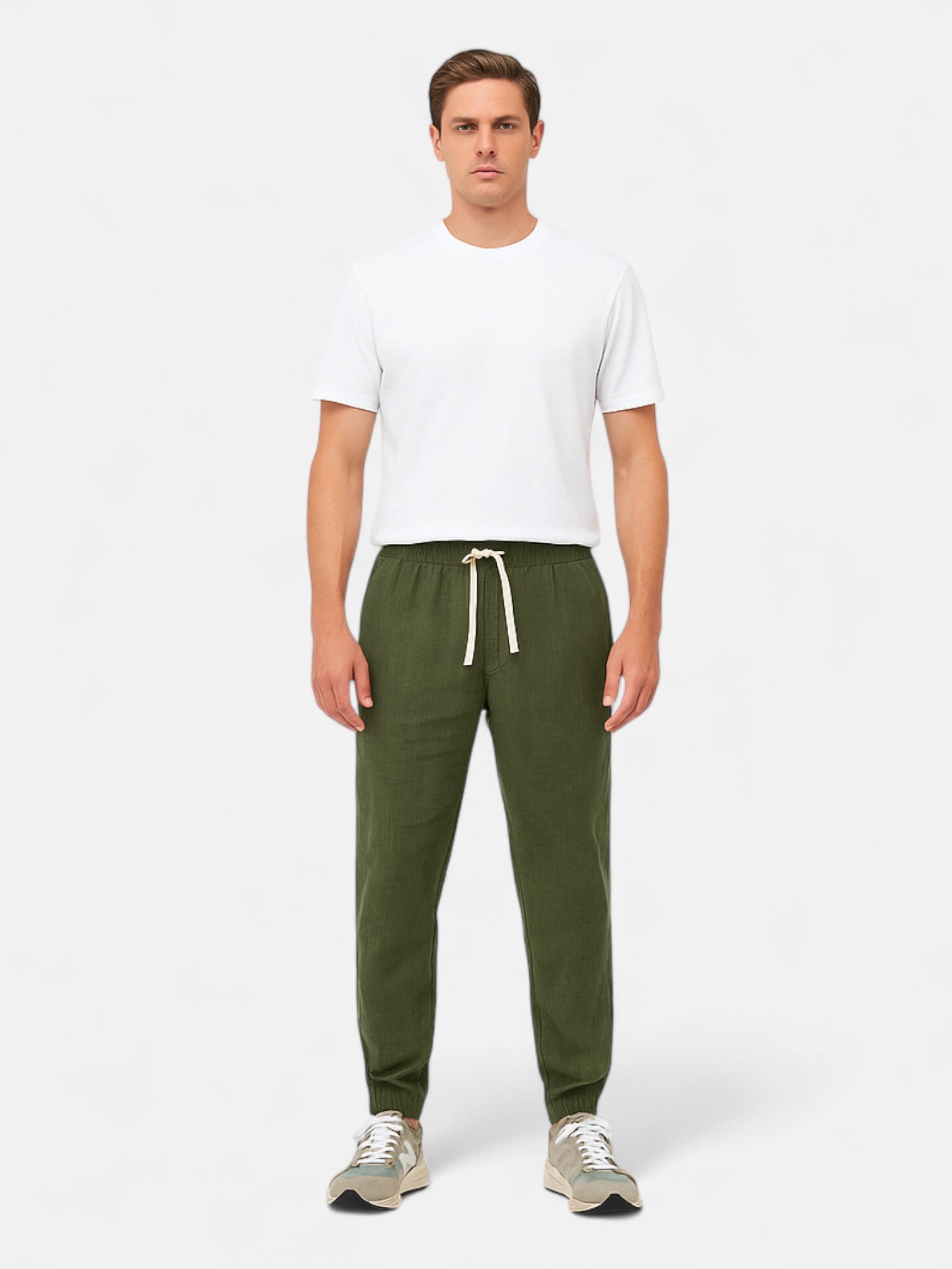 Maisonancien | Męskie Lniane Joggersy – Casual Komfort Całoroczny