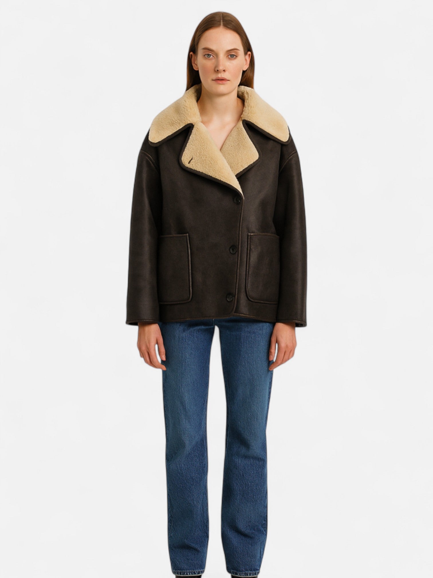 Maisonancien | Damski Płaszcz Oversize – Podwójny Kołnierz i Ciepło Premium