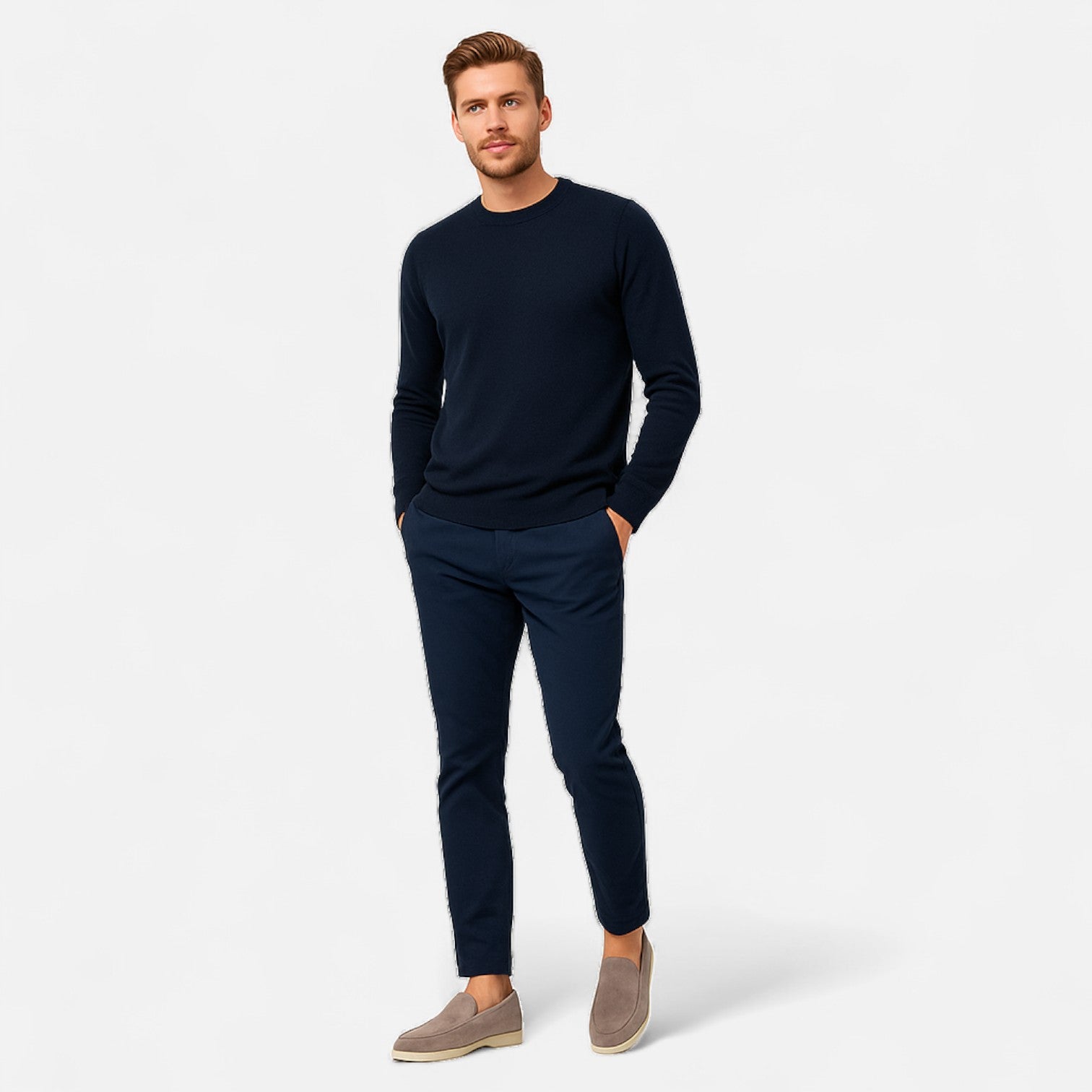 Maisonancien | Mężczyzna Ręcznie Wykonane Mokasyny z Zamszowym Wykończeniem