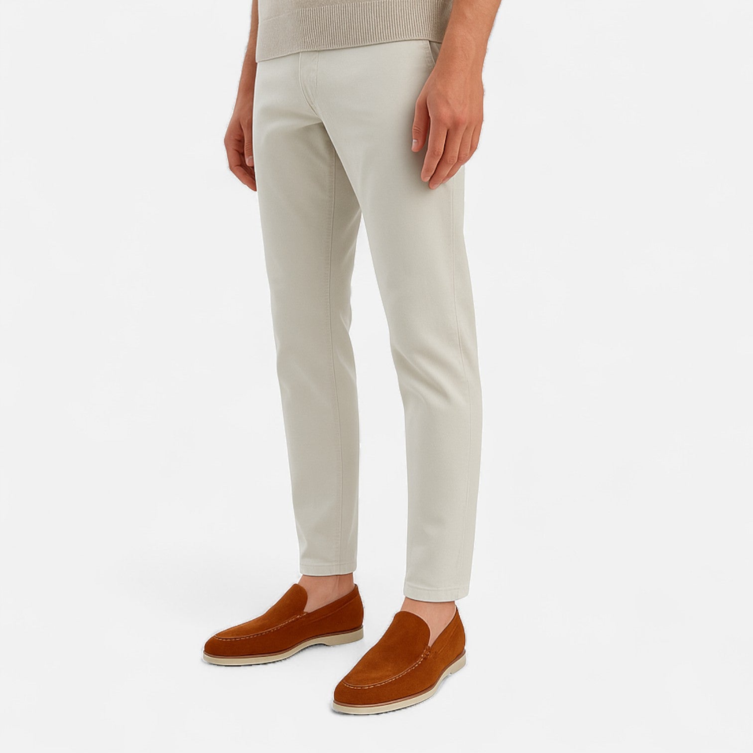 Maisonancien | Mężczyzna Ręcznie Wykonane Mokasyny z Zamszowym Wykończeniem