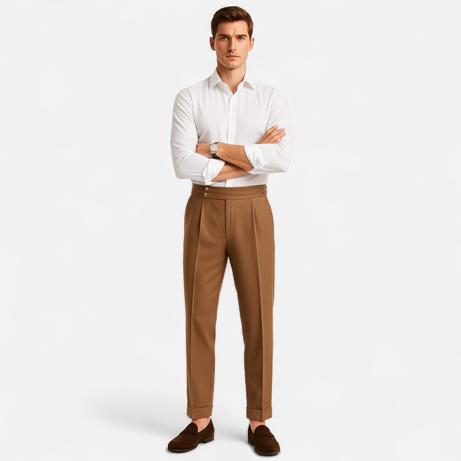 Maisonancien | Mężczyzna Klasyczne Spodnie z Podwójnym Zapięciem