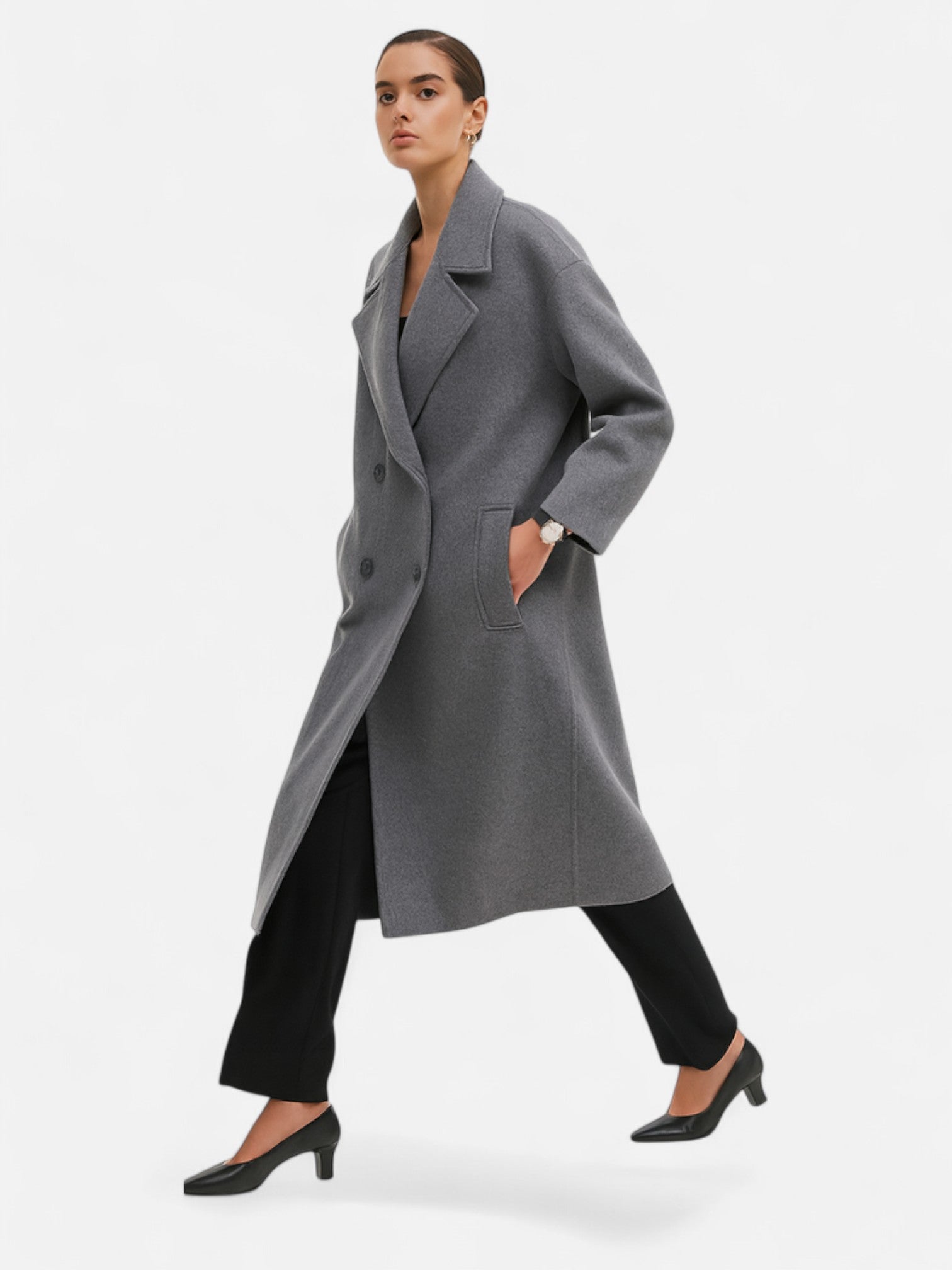 Maisonancien | Damski Płaszcz Wełniany – Oversize z Kieszeniami