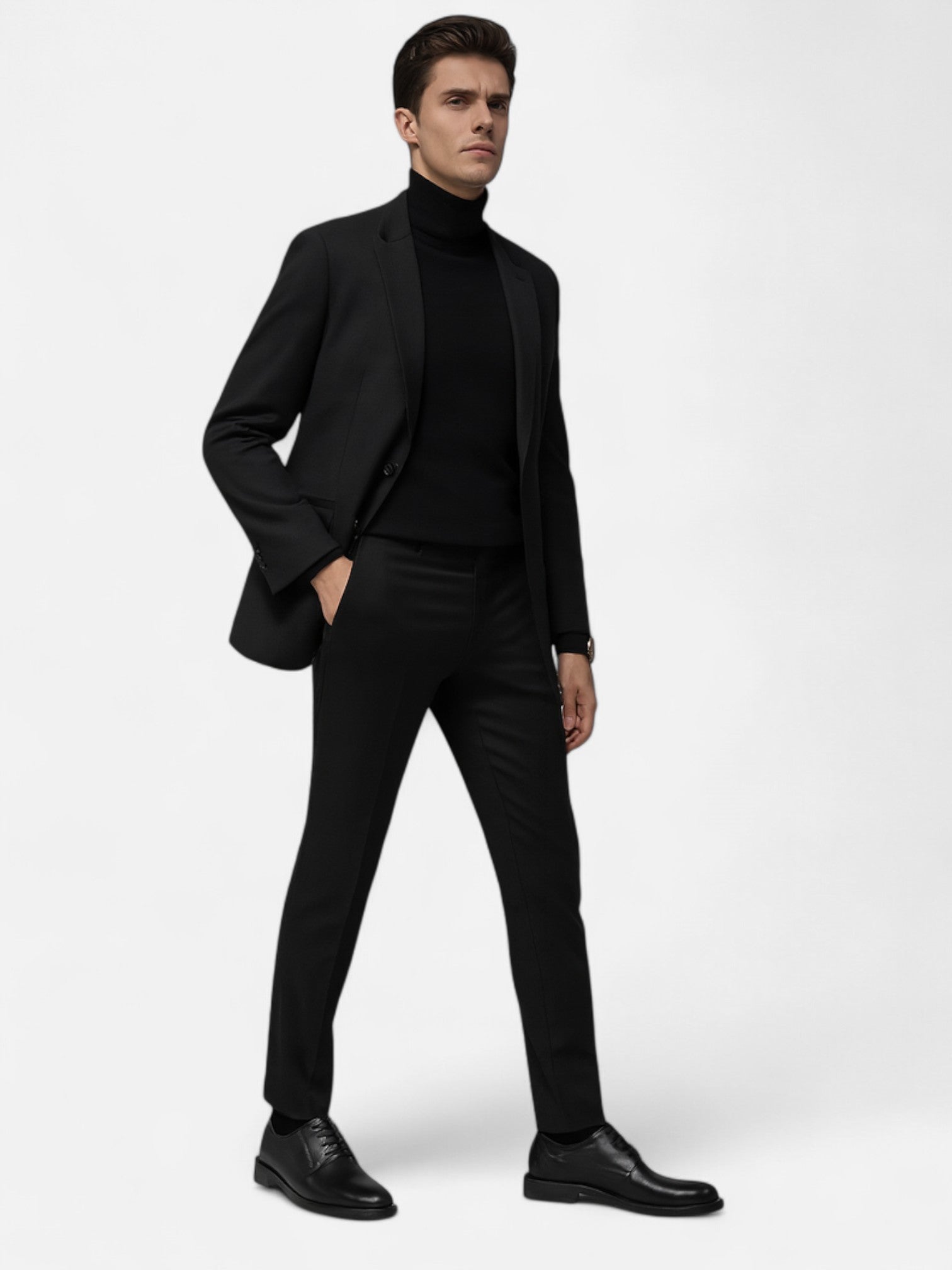 Maisonancien | Męskie Buty Wizytowe – Czarne Sznurowane Klasyki