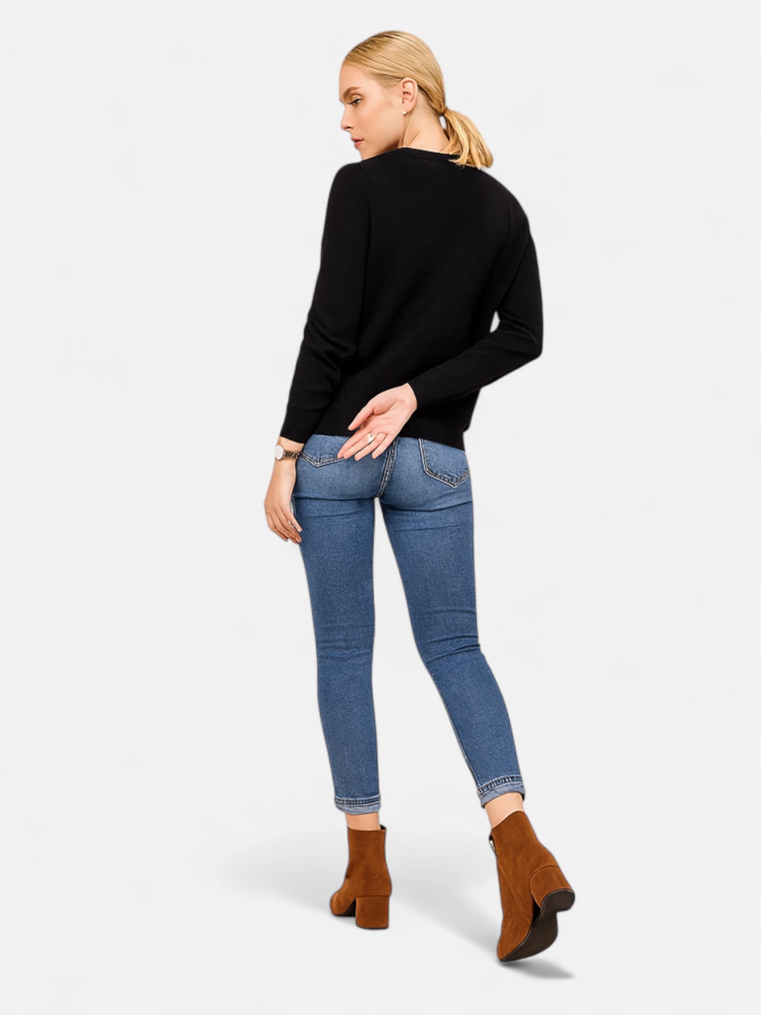 Maisonancien | Damskie Botki na Obcasie – Klasyczna Krótka Forma z Zamkiem