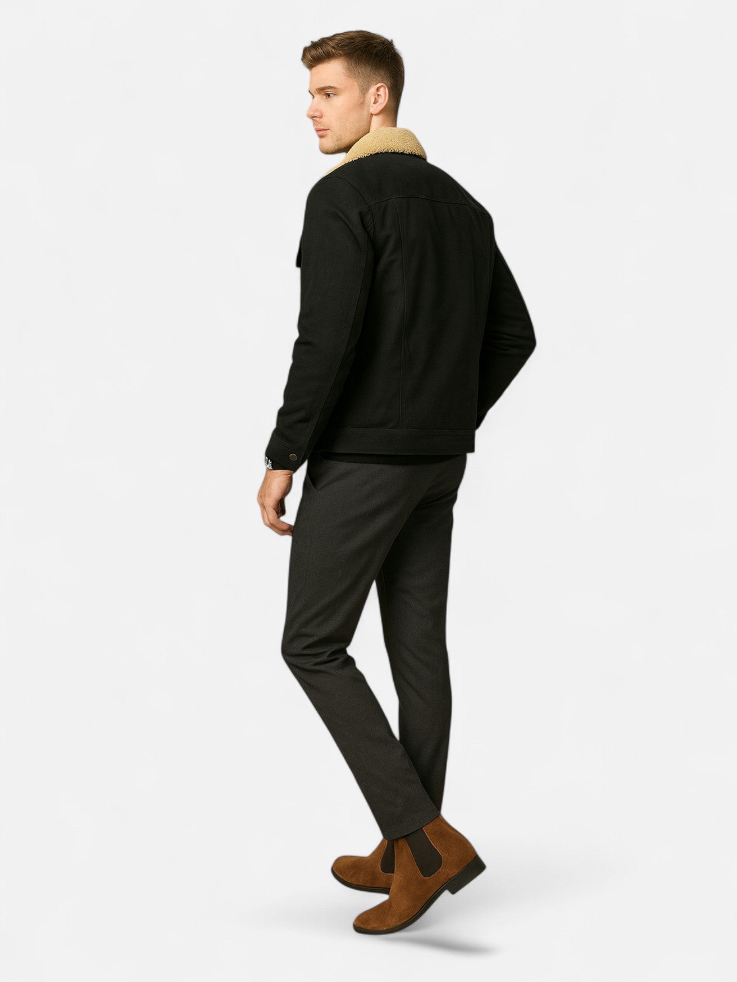 Maisonancien | Męska Kurtka Polarowa – Casual z Kieszeniami i Guzikami