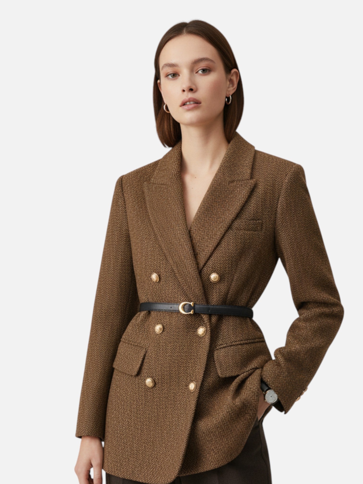 Maisonancien | Damska Dwurzędowa Marynarka z Tweedu – Klasa i Styl