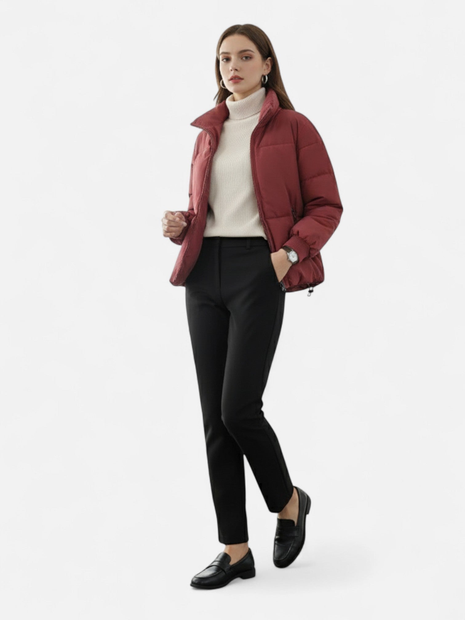 Maisonancien | Damska krótka zimowa kurtka pikowana