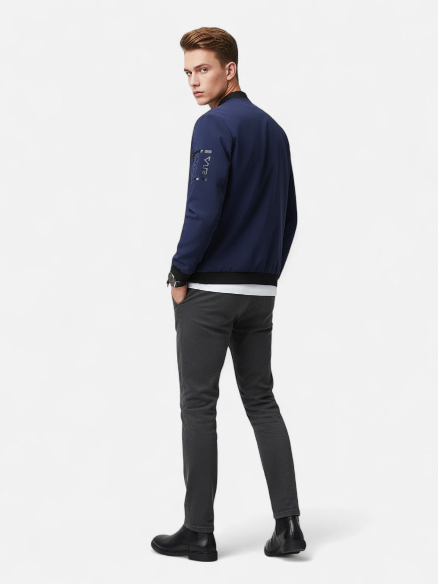 Maisonancien | Męska Kurtka z Kołnierzem Baseballowym