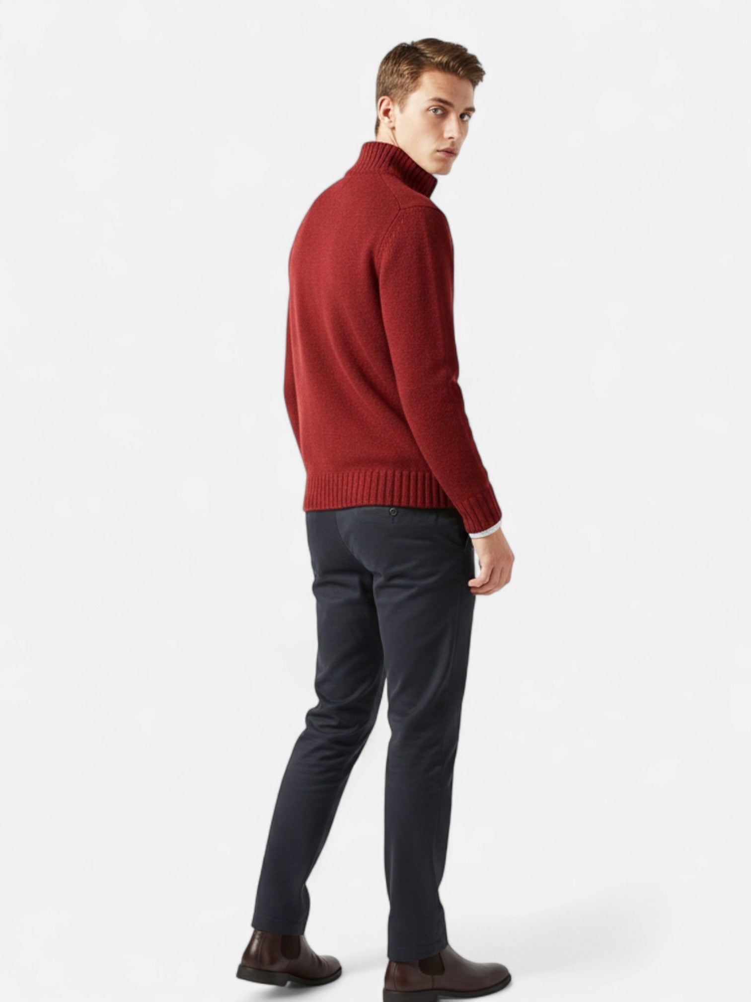 Maisonancien | Klasyczny sweter z golfem dzianinowy