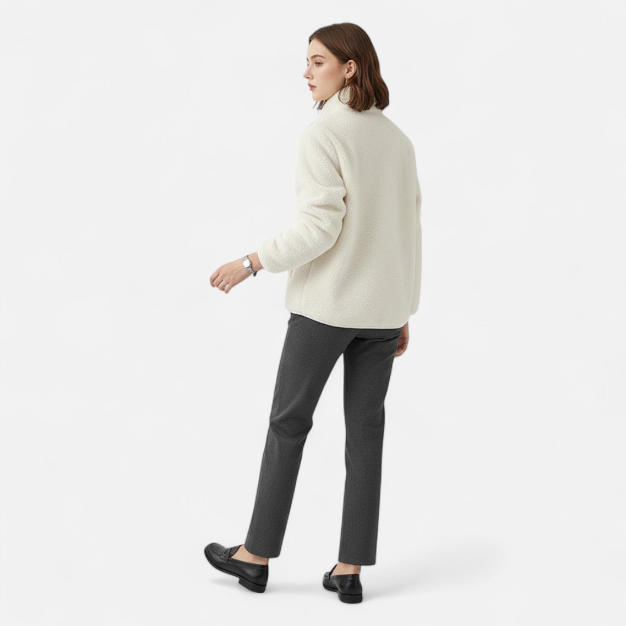 Maisonancien | Damski zimowy płaszcz z polaru dwustronny