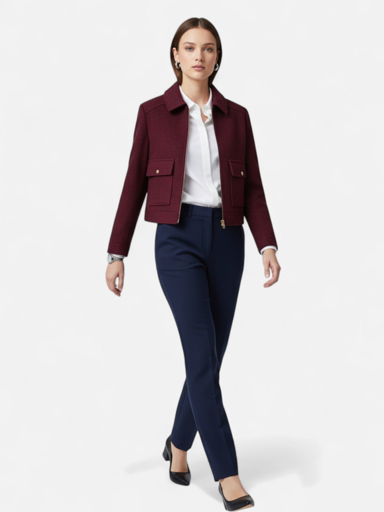 Maisonancien | Damska kurtka zapinana na zamek z poliestru