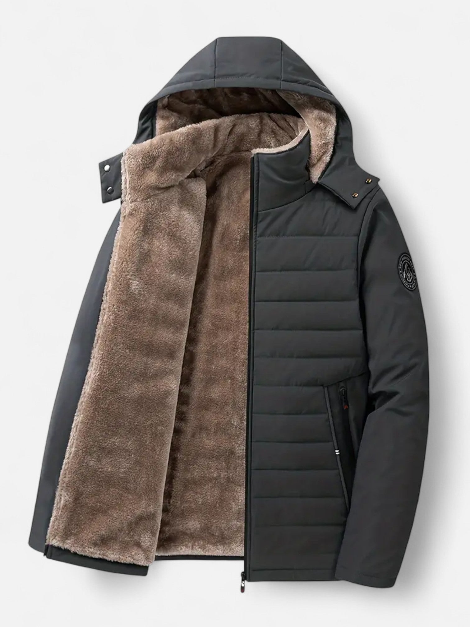 Maisonancien | Męska Kurtka Zimowa z Kapturem – Ocieplana i Pikowana