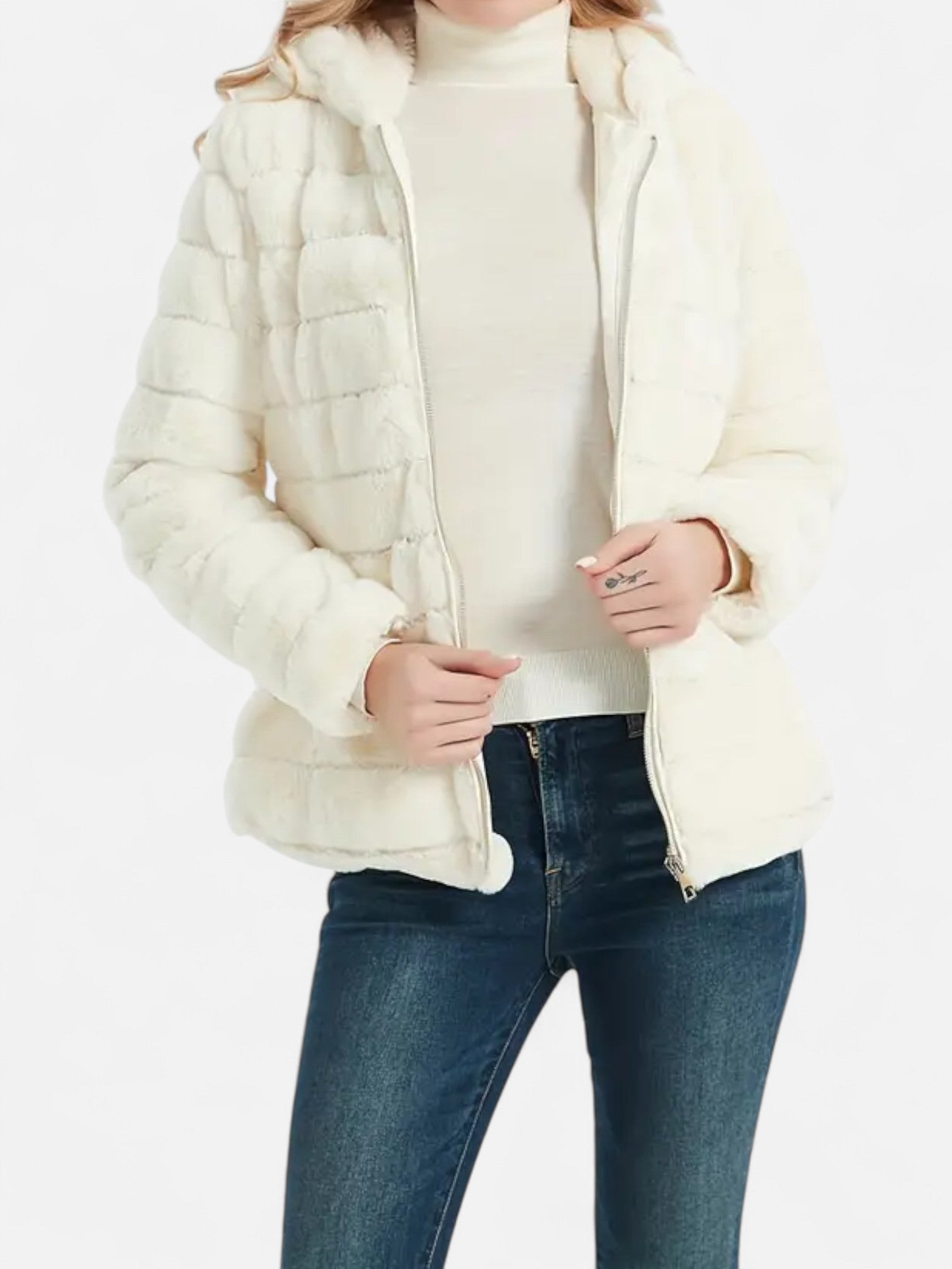 Maisonancien | Damska kurtka zimowa z kapturem z futerkiem