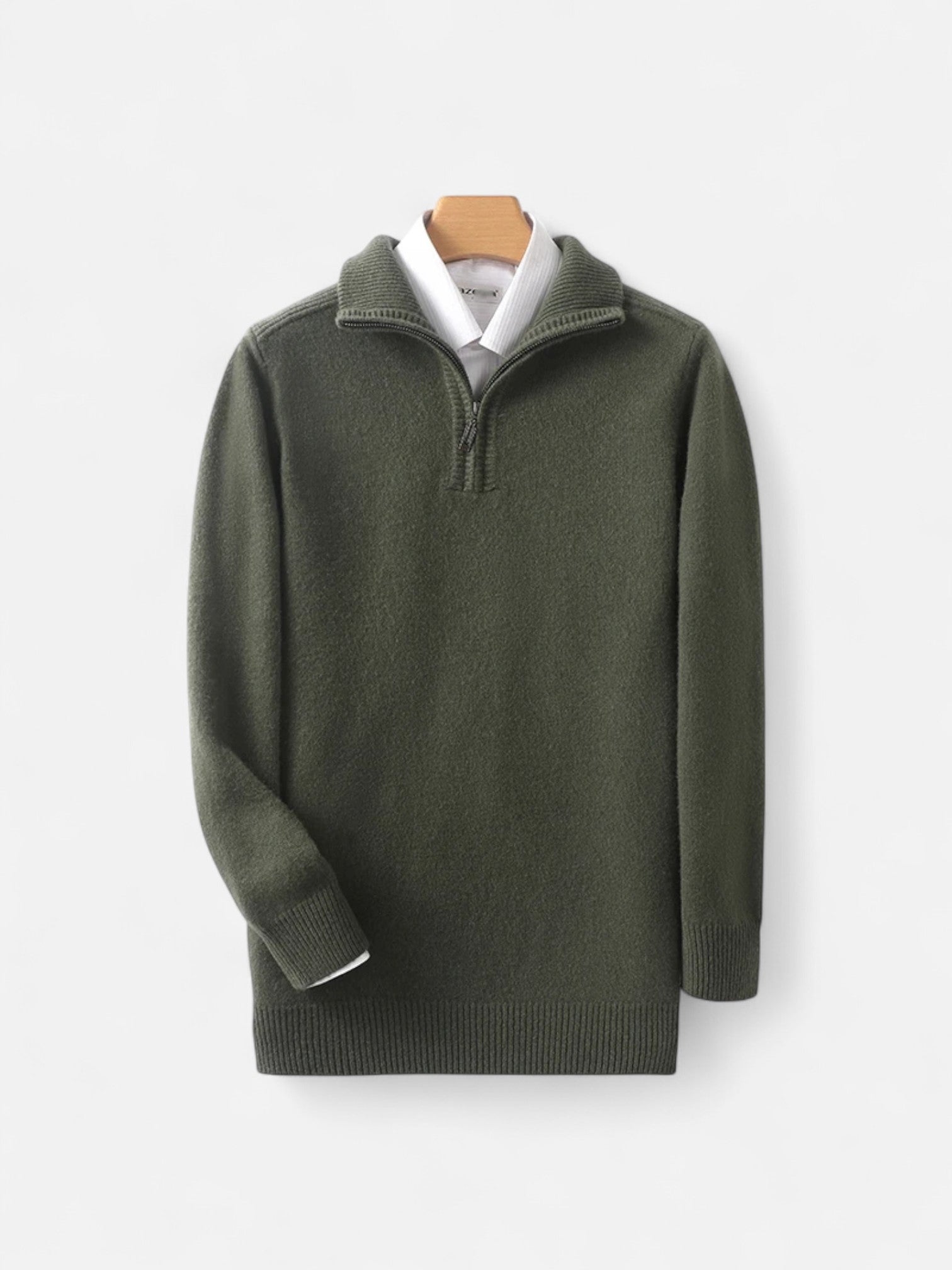 Maisonancien | Męski półgolf z wełny merino na zamek