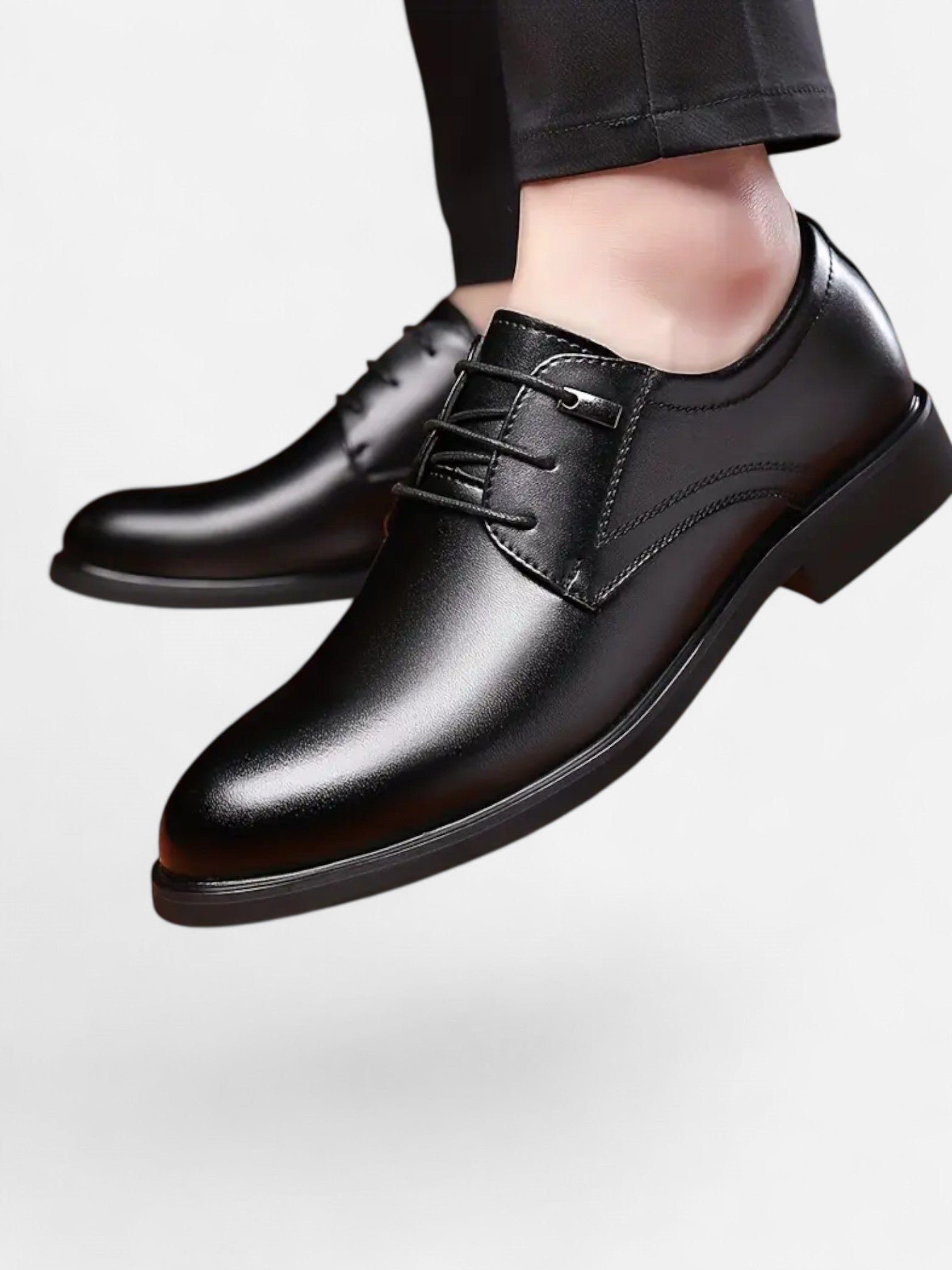 Maisonancien | Męskie Buty Wizytowe – Czarne Sznurowane Klasyki