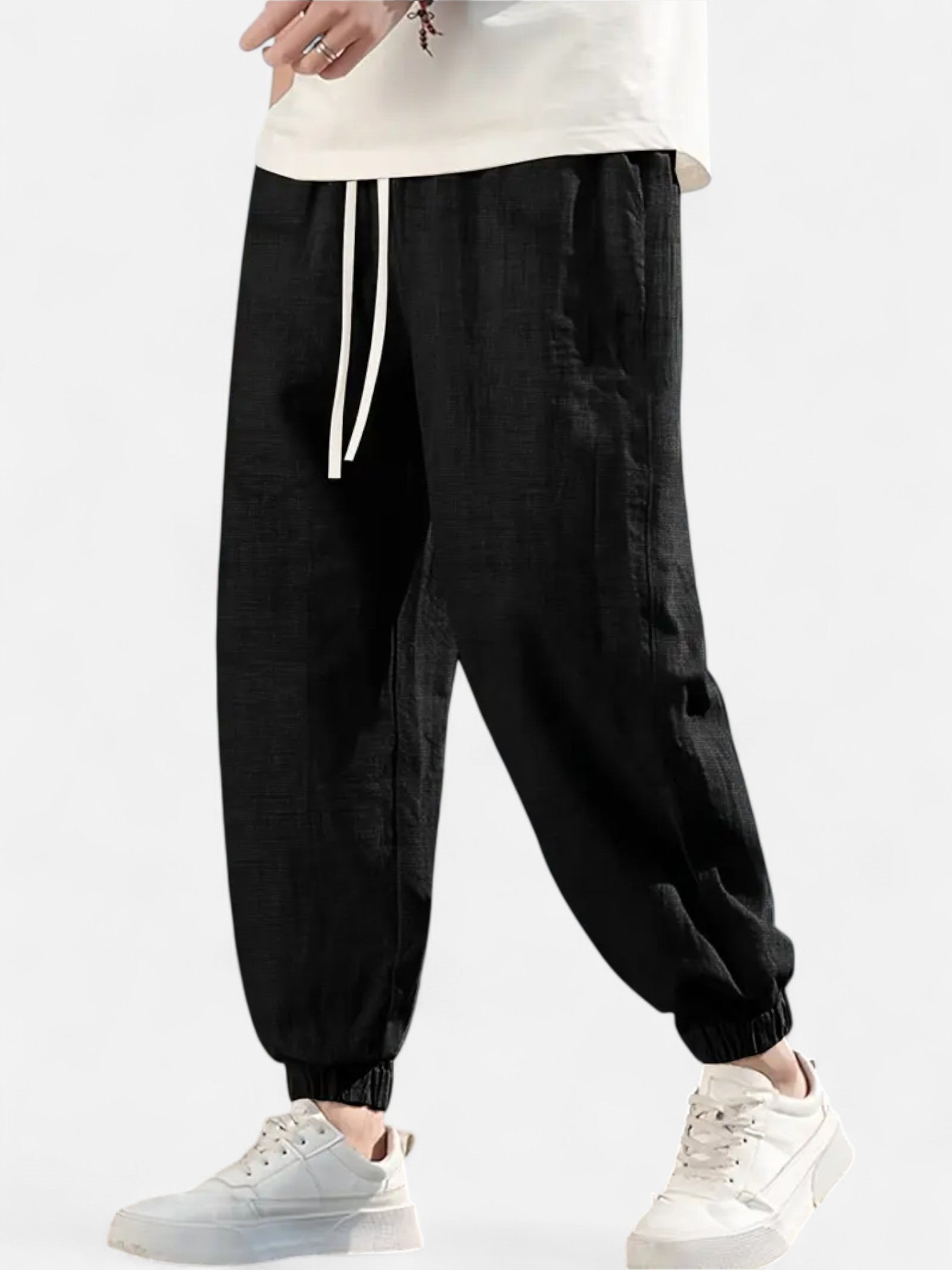 Maisonancien | Męskie Lniane Joggersy – Casual Komfort Całoroczny