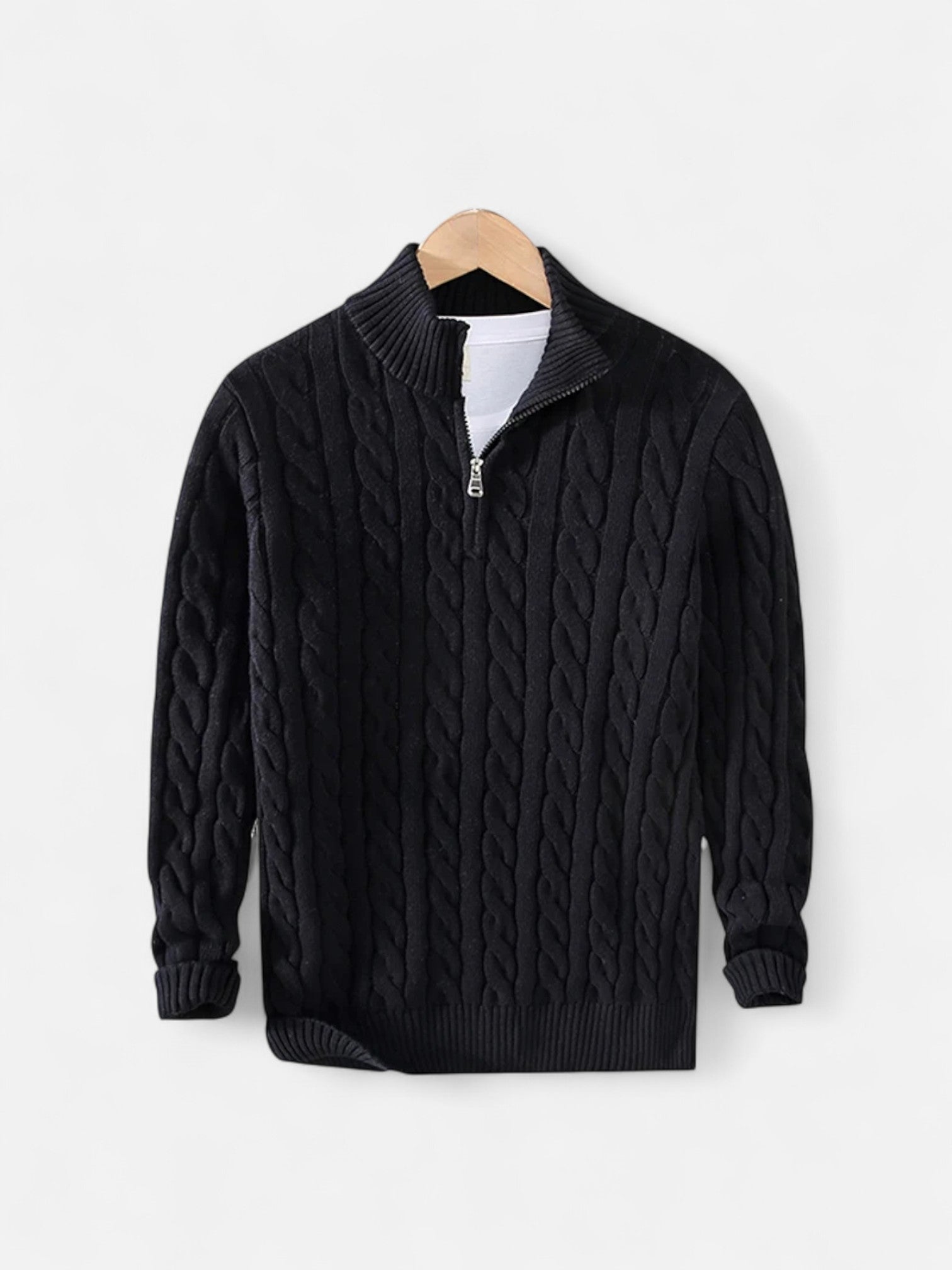 Maisonancien | Męski sweter z bawełny o splocie warkoczowym