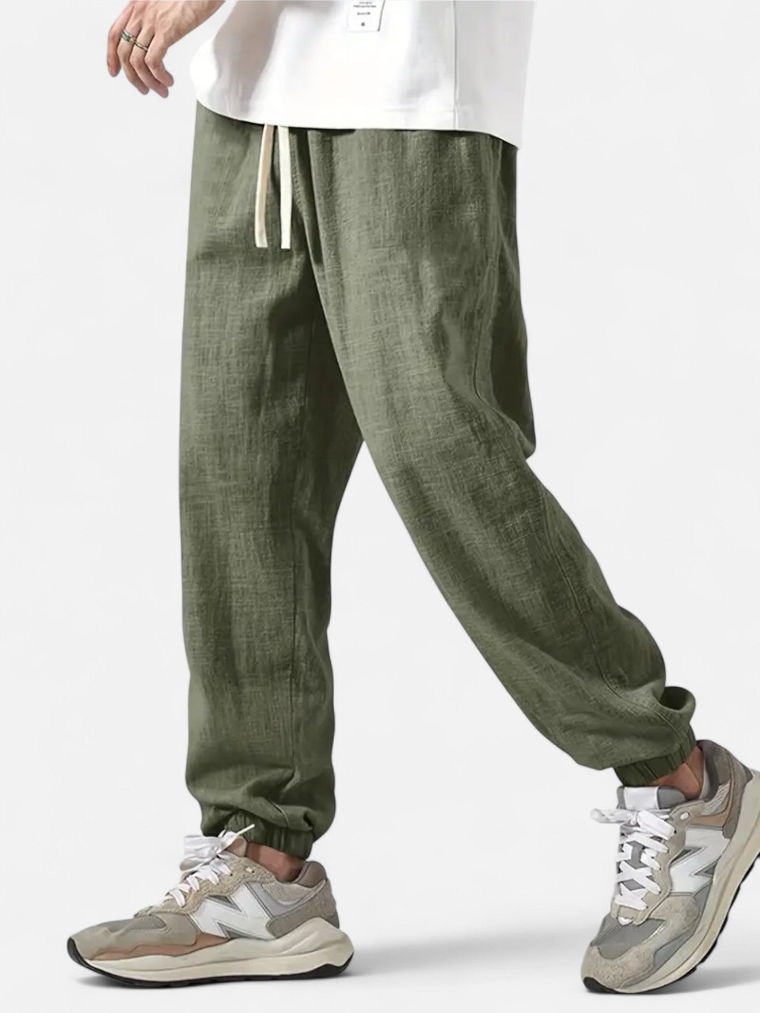Maisonancien | Męskie Lniane Joggersy – Casual Komfort Całoroczny