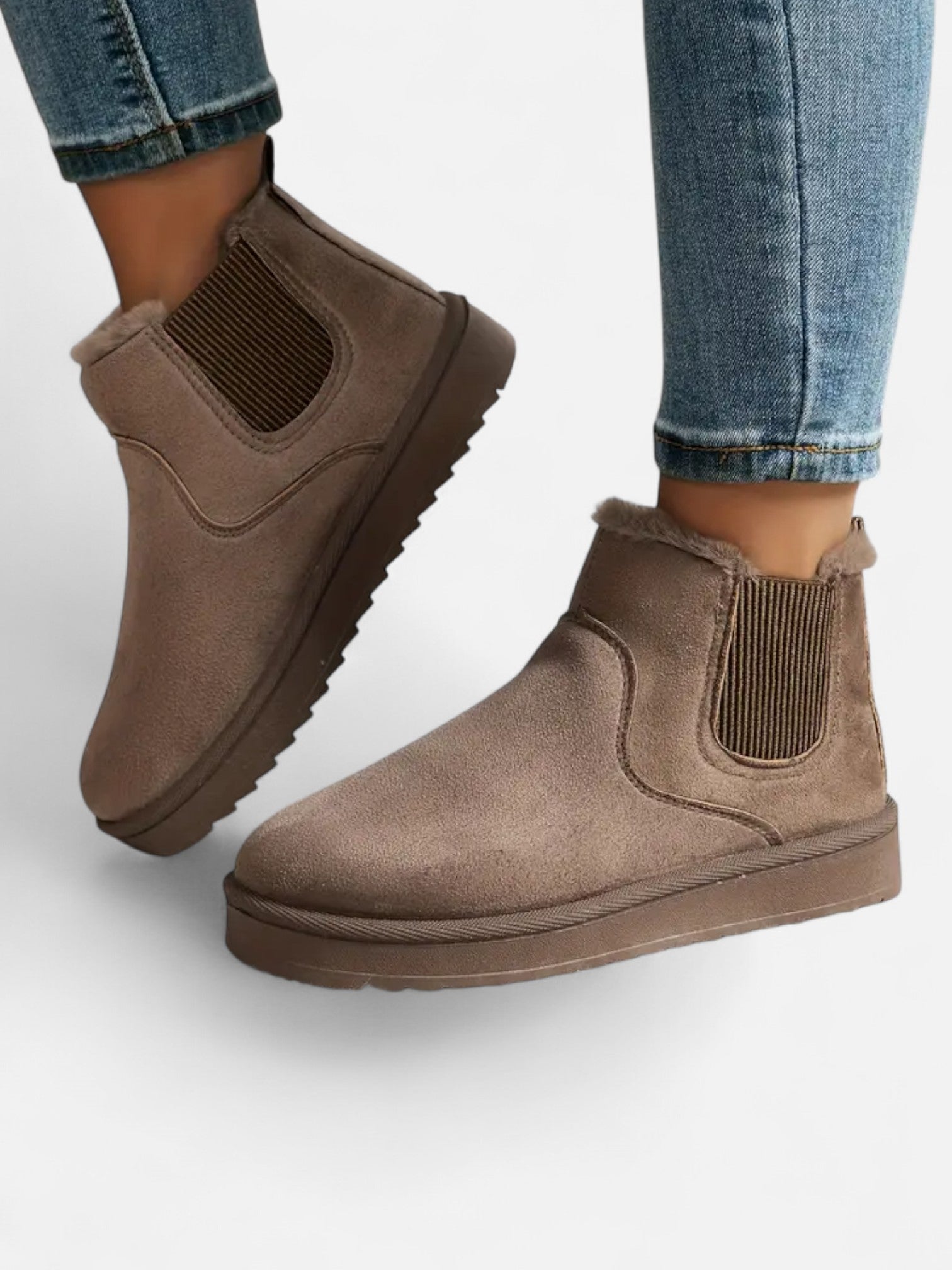 Maisonancien | Damskie zimowe botki na grubej podeszwie