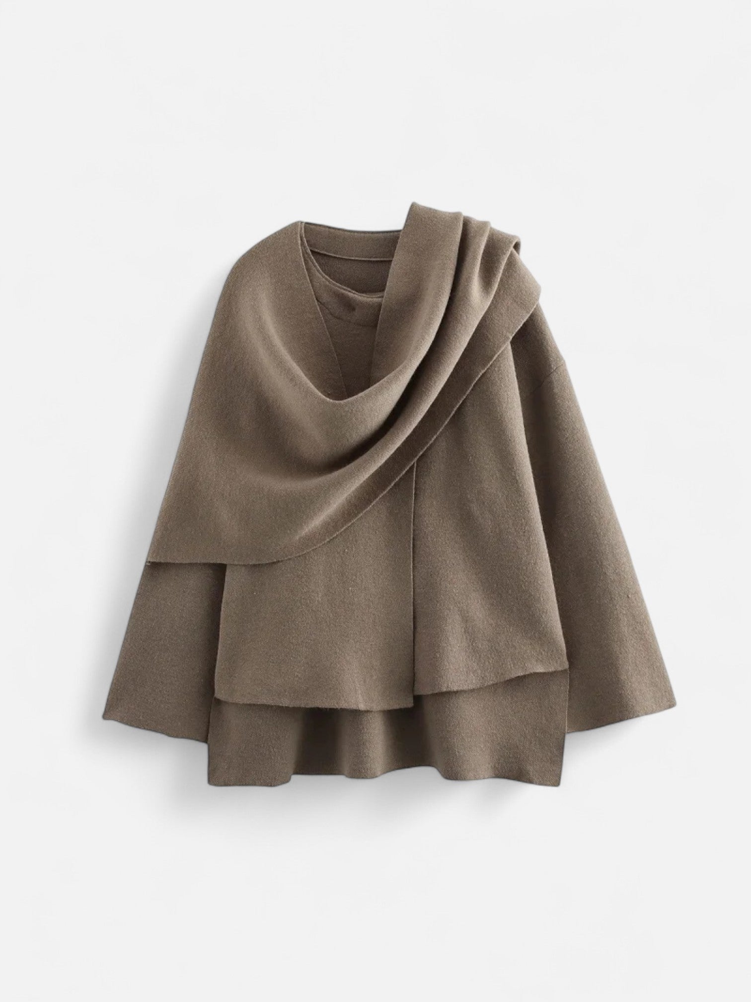 Maisonancien | Damski Płaszcz Zimowy – Asymetryczny Szal Elegance