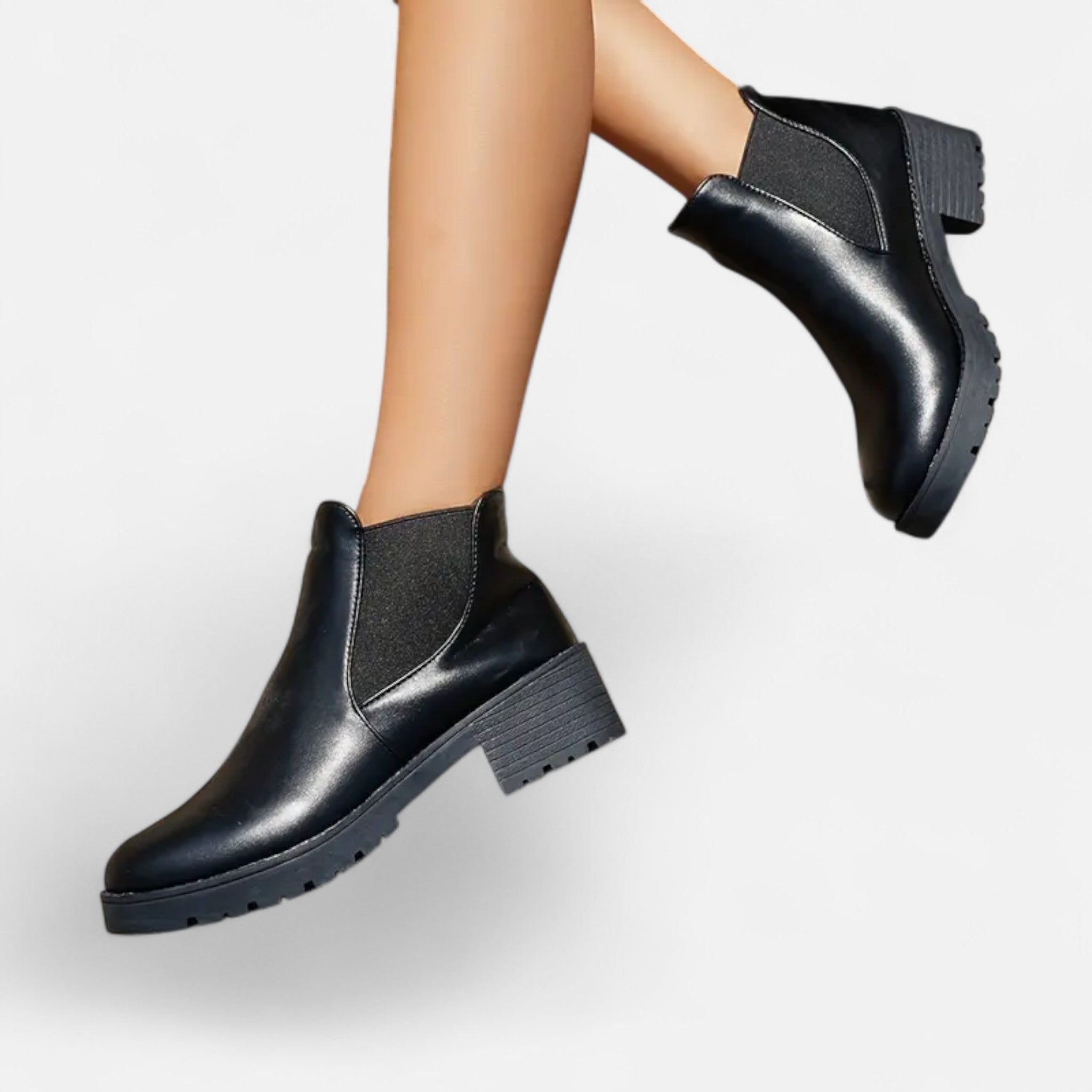 Maisonancien | Damskie botki Chelsea na szerokim obcasie