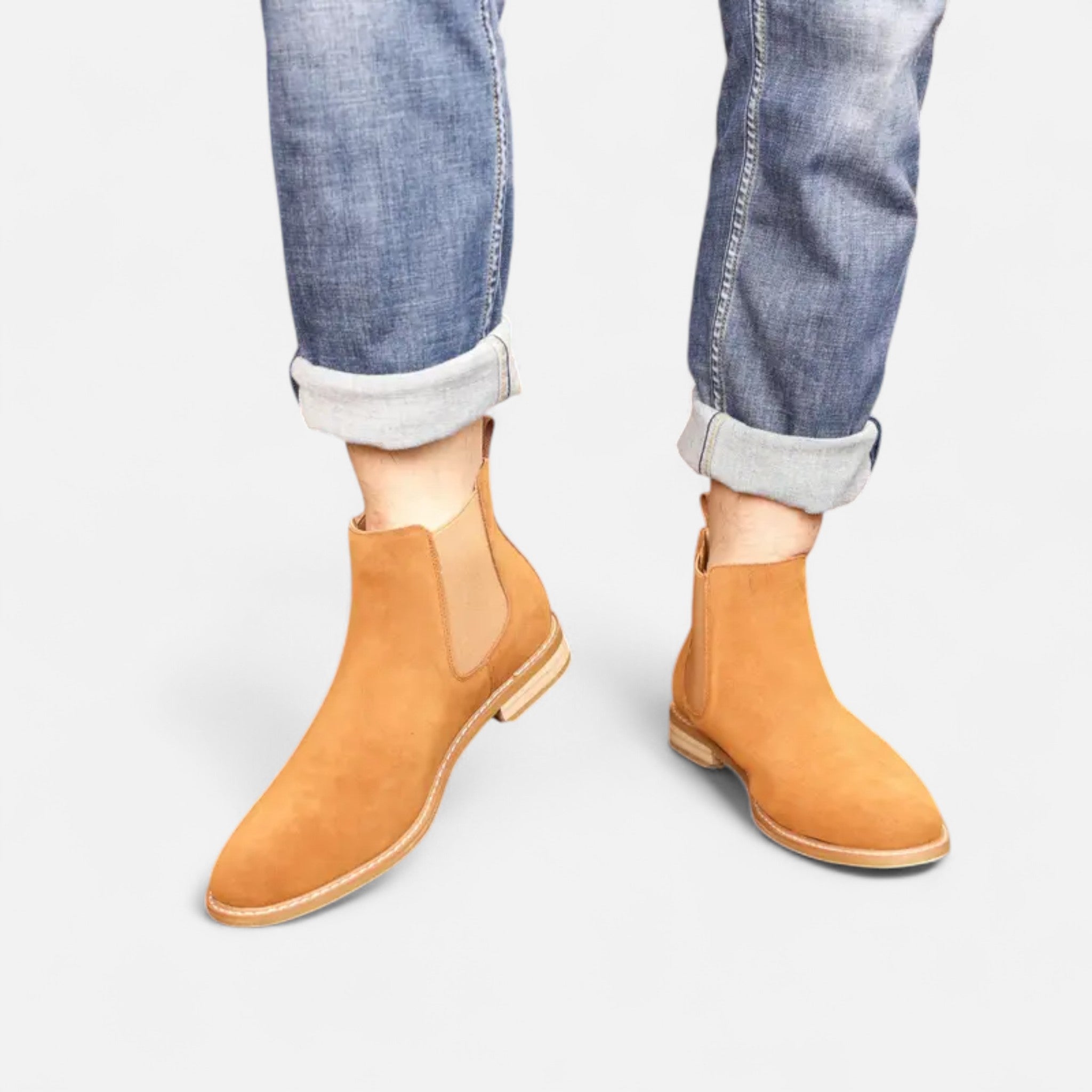 Maisonancien | Męskie skórzane botki Chelsea ze skóry bydlęcej