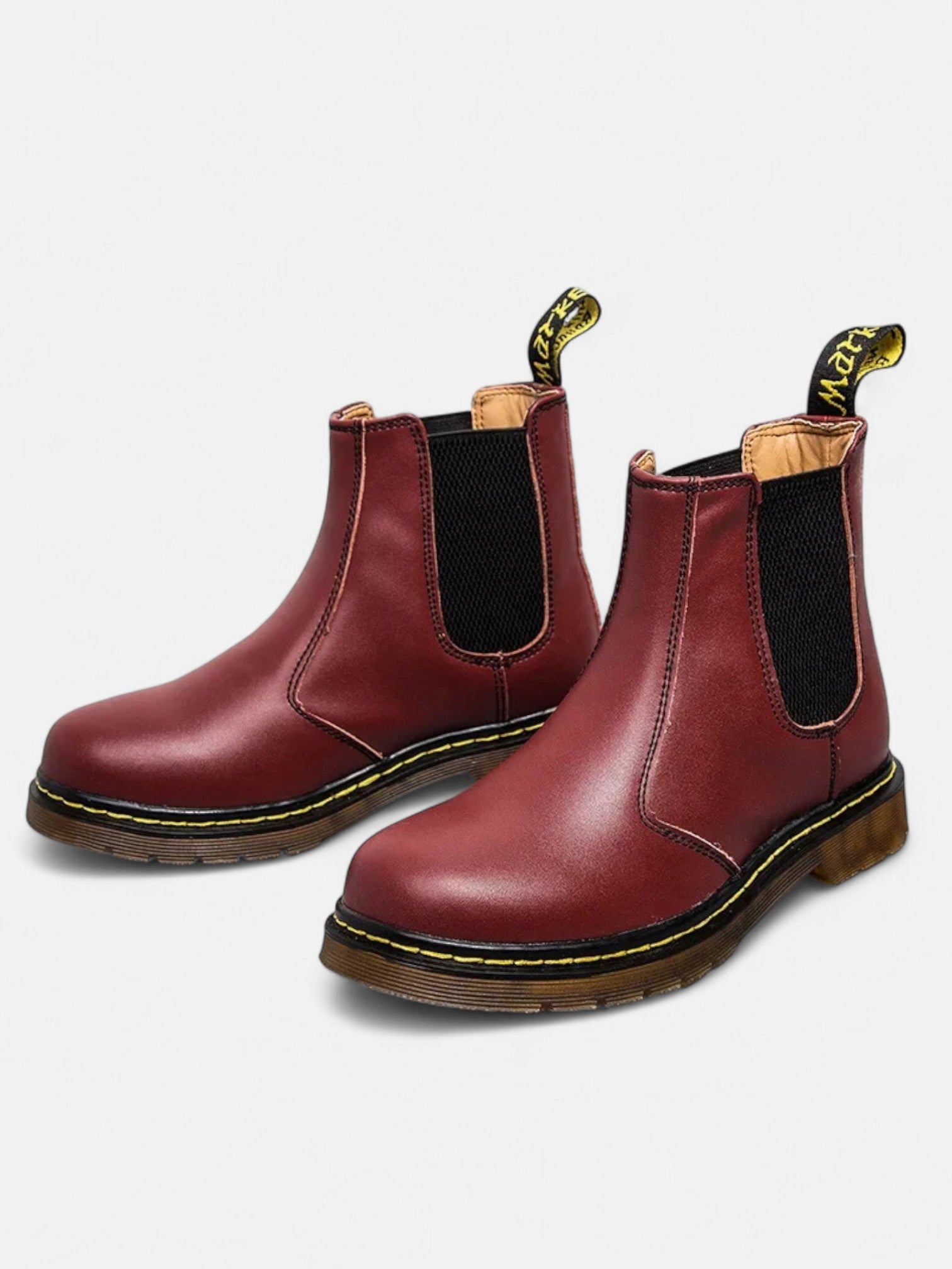 Maisonancien | Unisex skórzane botki Chelsea na platformie