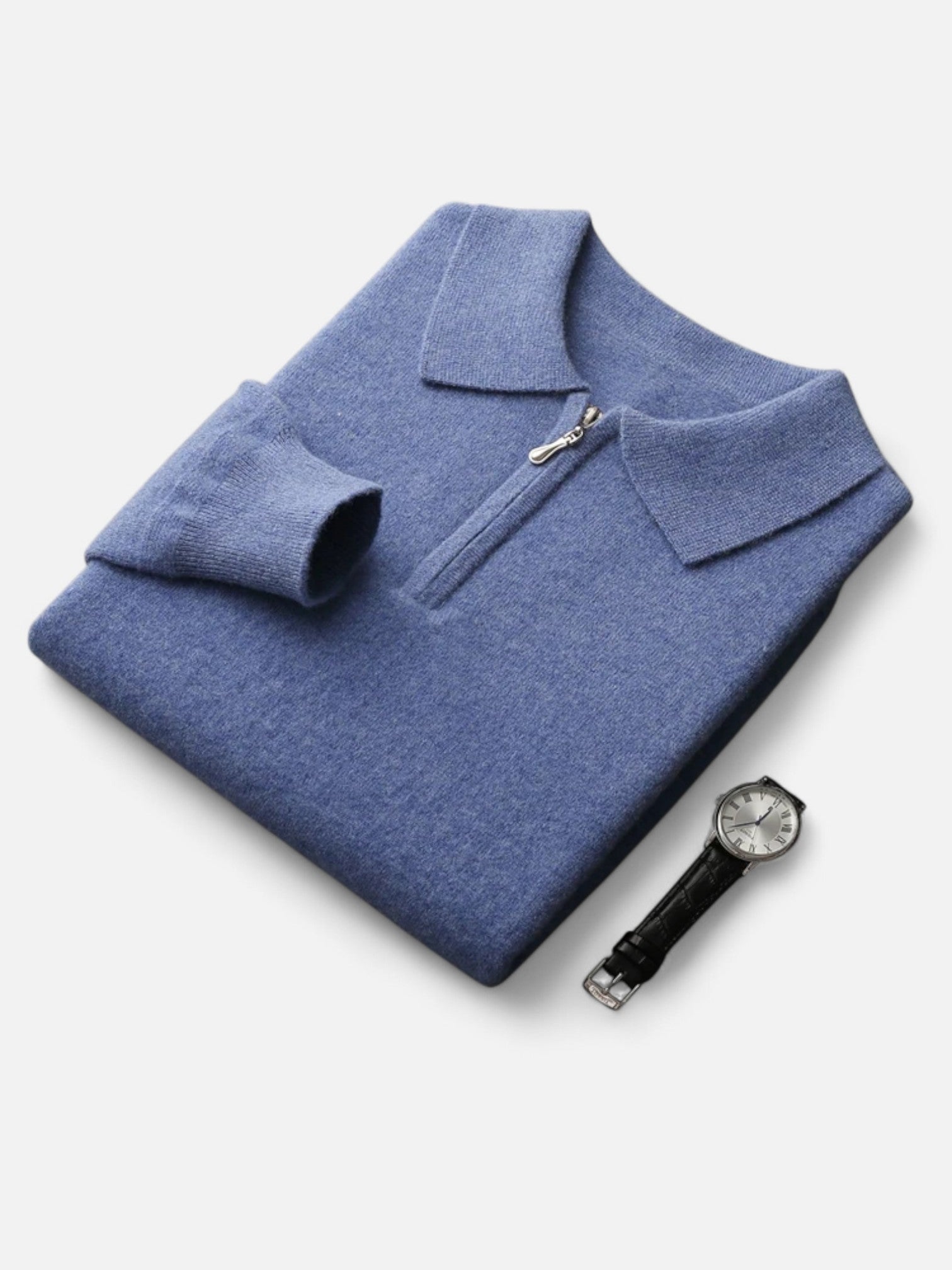 Maisonancien | Męski wełniany sweter polo z kaszmirem