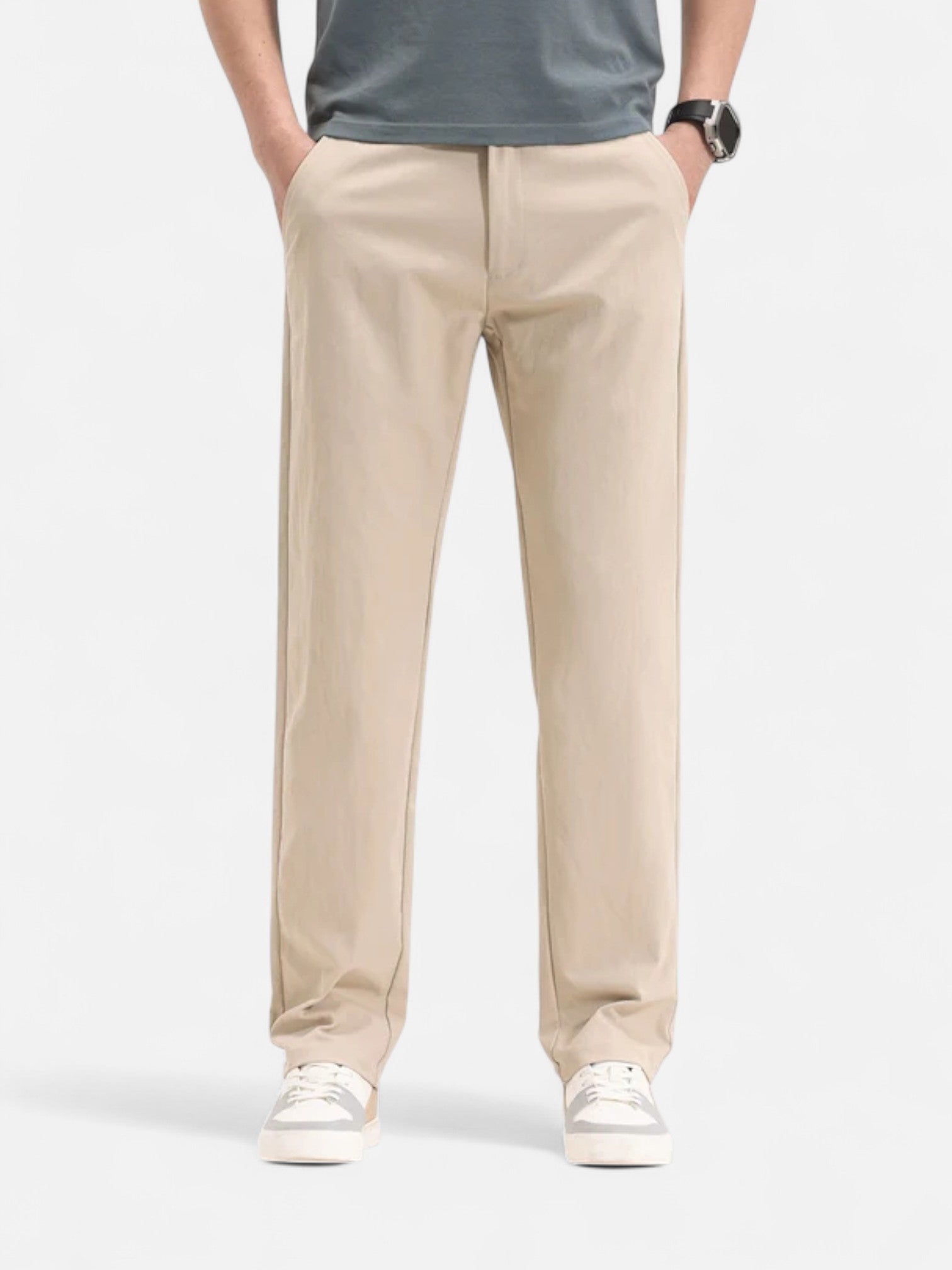 Maisonancien | Męskie proste spodnie koreańskie z oddychającej tkaniny