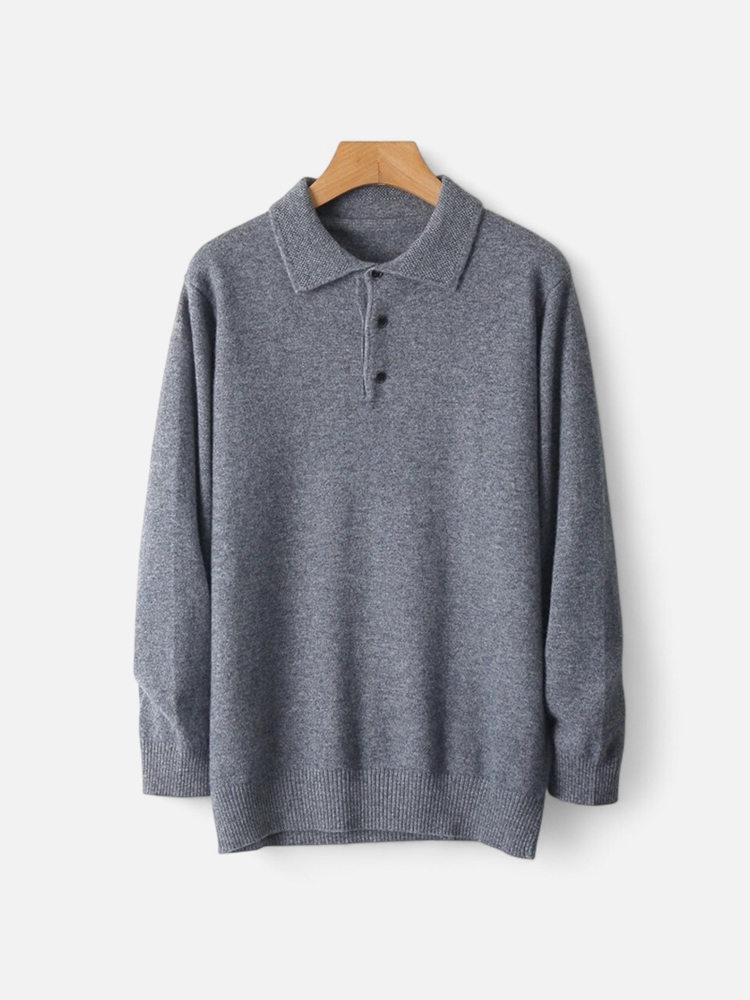 Maisonancien | Męski sweter polo z wełny merynosów