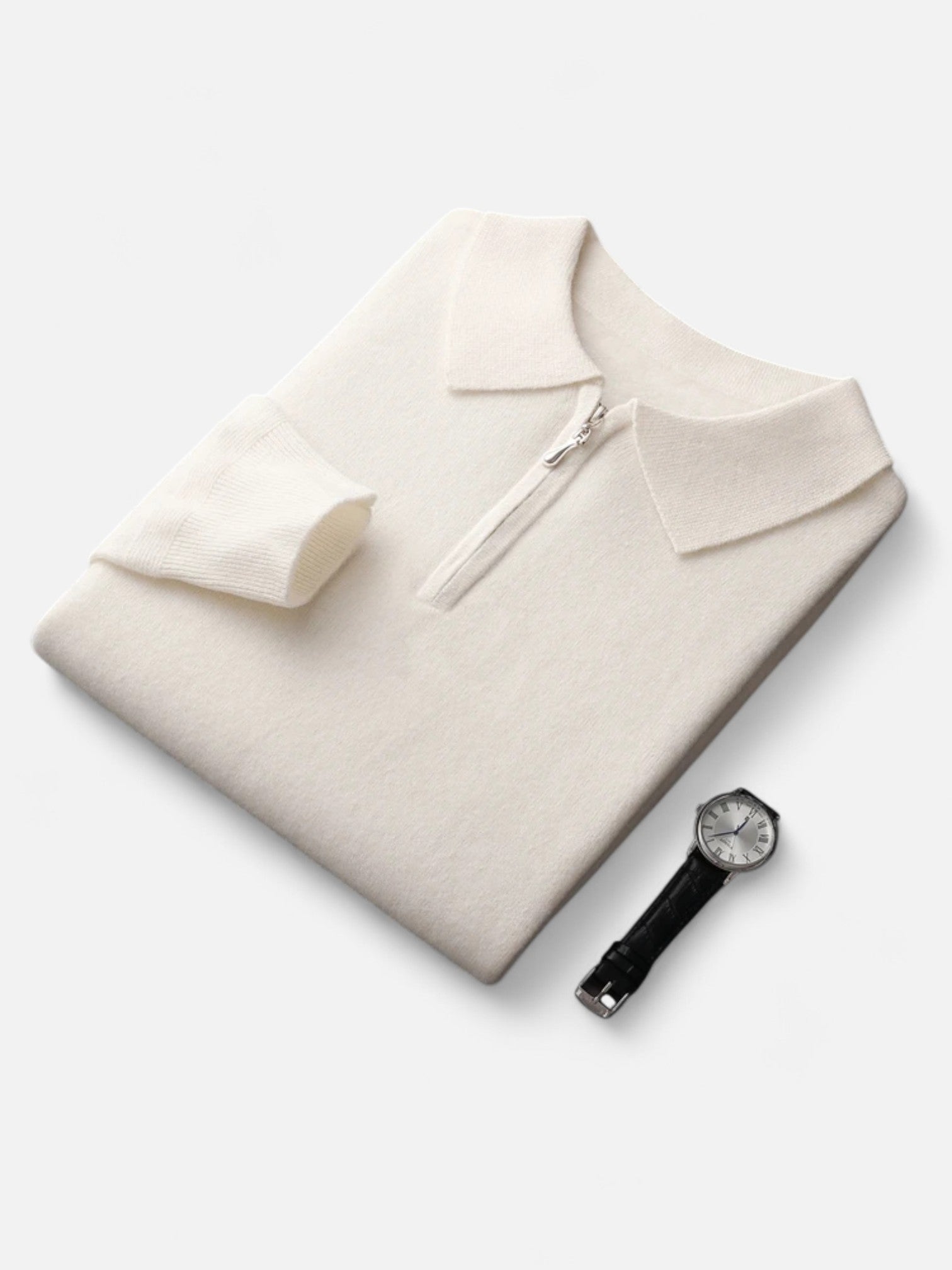 Maisonancien | Męski wełniany sweter polo z kaszmirem