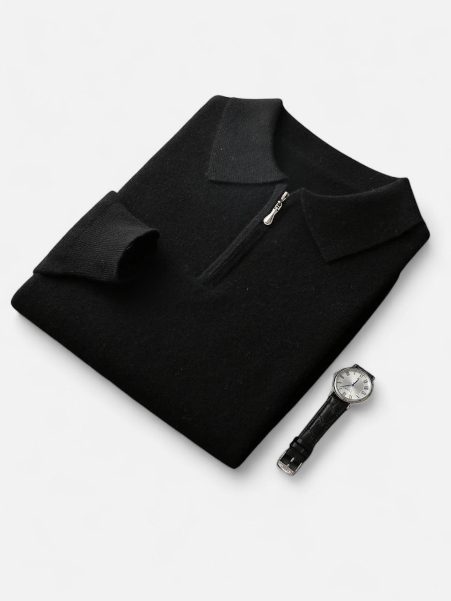 Maisonancien | Męski wełniany sweter polo z kaszmirem