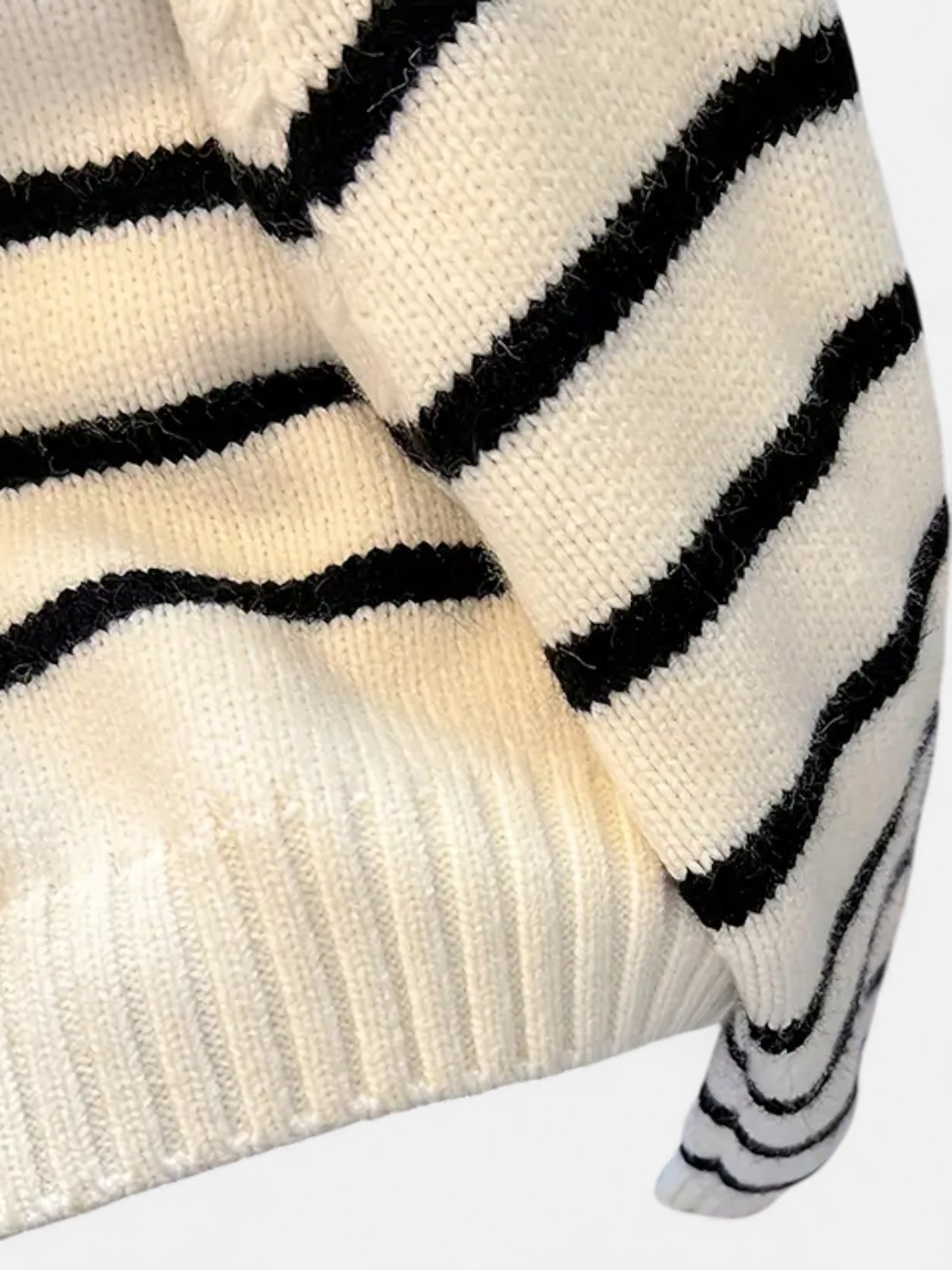 Maisonancien | Damski Sweter Half-Zip Turtleneck – Kontrastowy Kołnierz