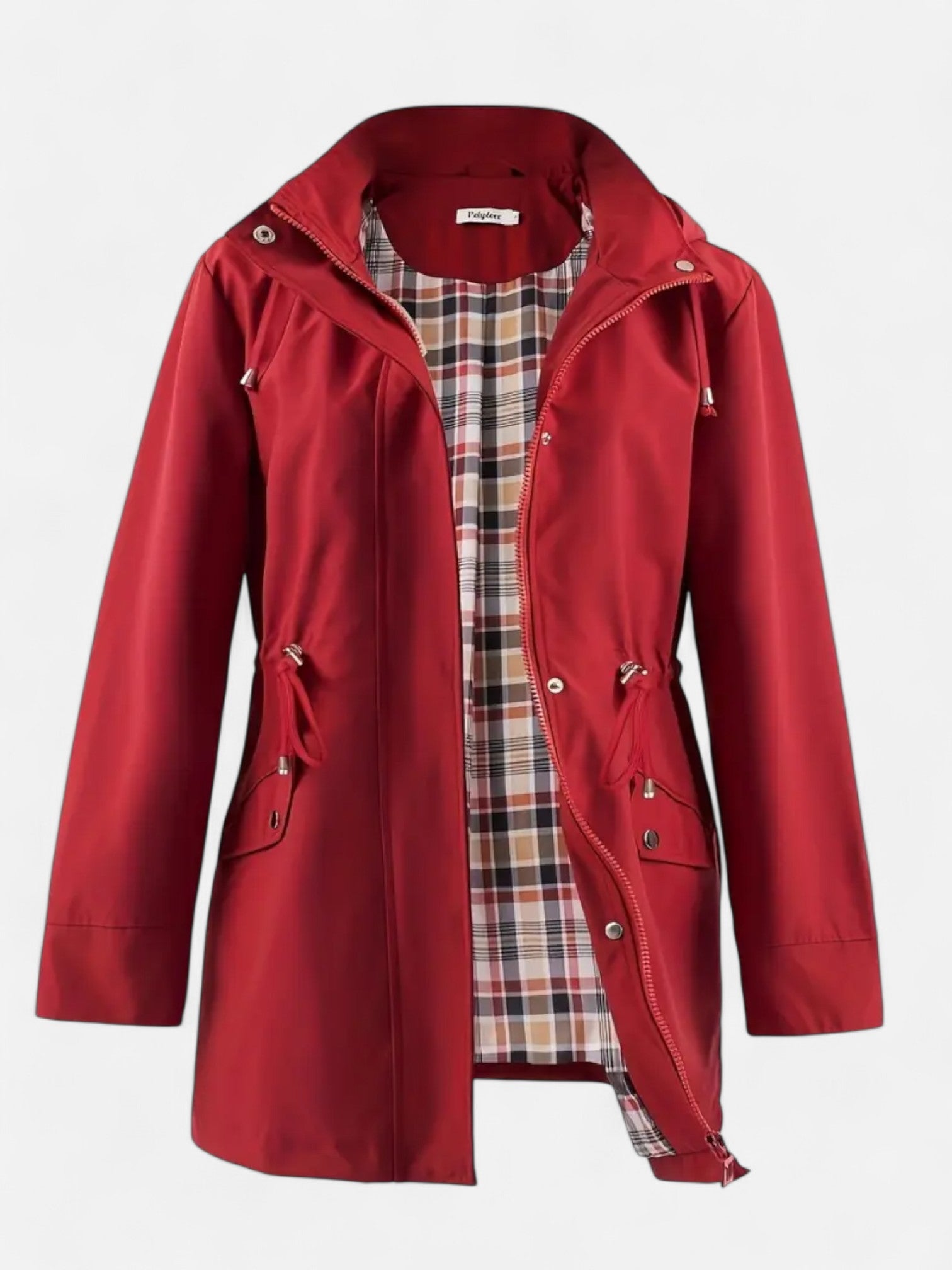 Maisonancien | Damski Płaszcz z Kapturem – Casual z Troczkiem w Pasie