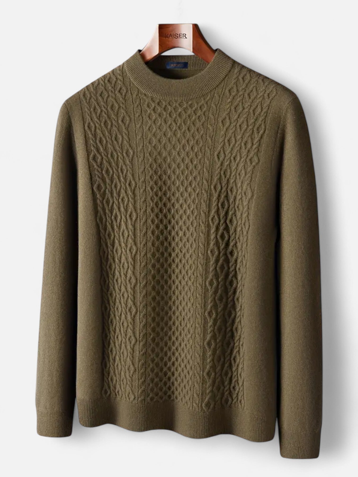 Maisonancien | Męski golf z okrągłym dekoltem i żakardem