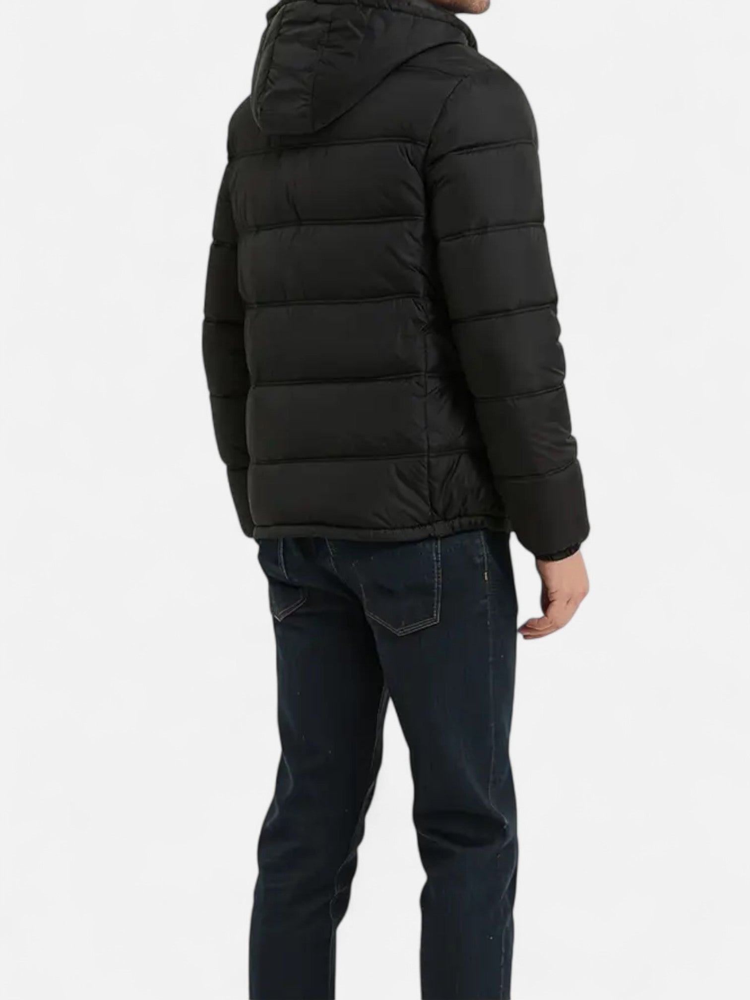 Maisonancien | Męska Kurtka Casual – Czarna z Kapturem i Zamkiem